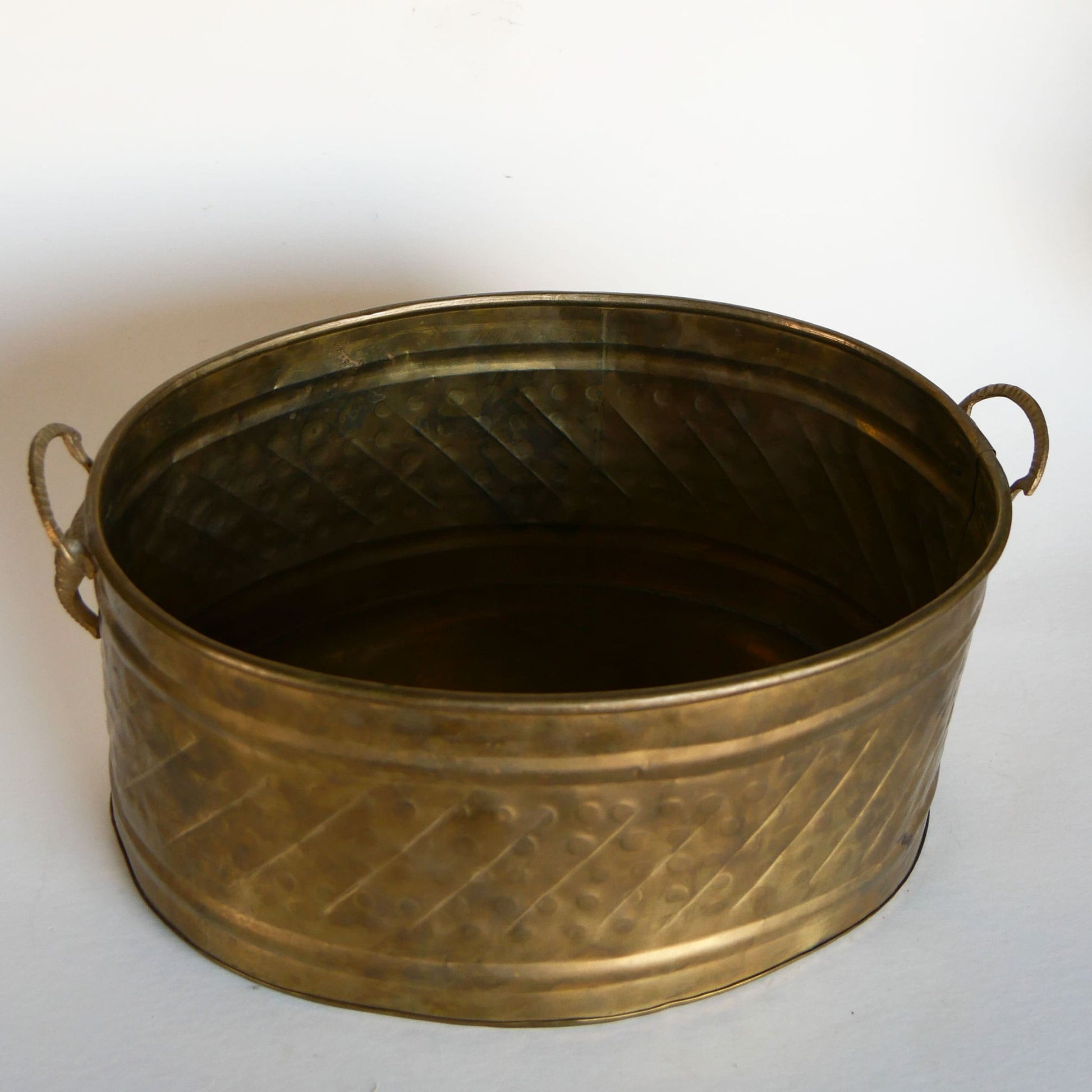 Vintage Brass Bucket, Vintage Brass Bucket Elephant Handles, Vintage Brass Elephant Bucket