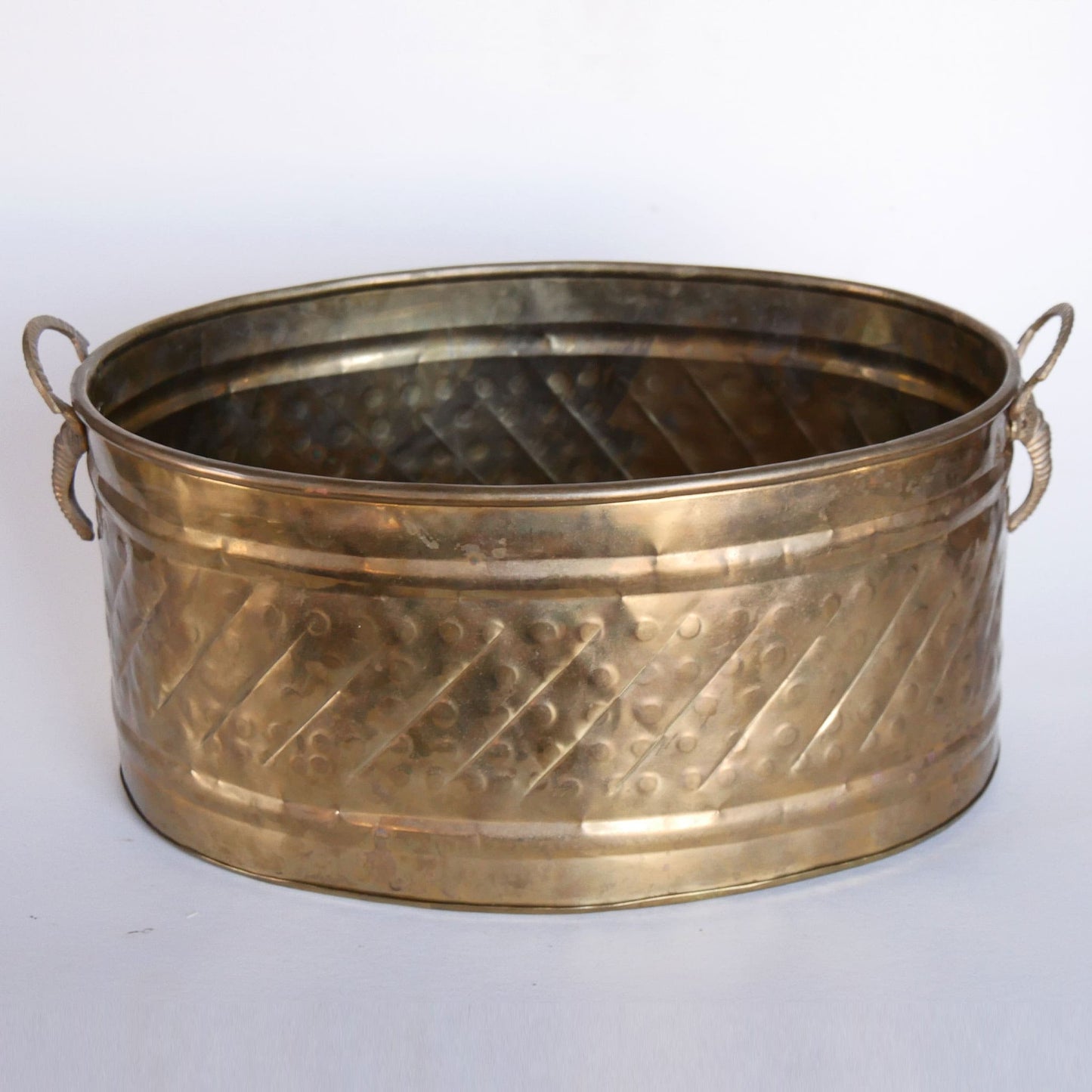 Vintage Brass Bucket, Vintage Brass Bucket Elephant Handles, Vintage Brass Elephant Bucket