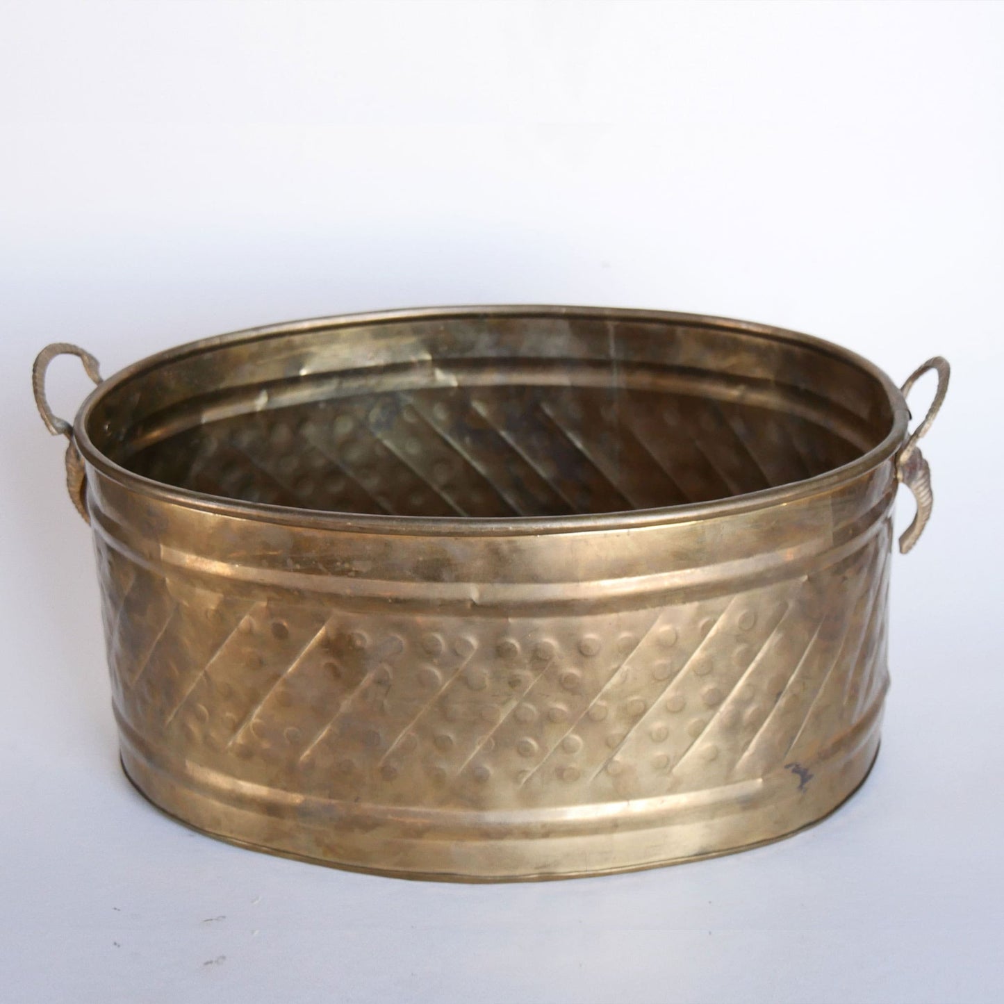 Vintage Brass Bucket, Vintage Brass Bucket Elephant Handles, Vintage Brass Elephant Bucket