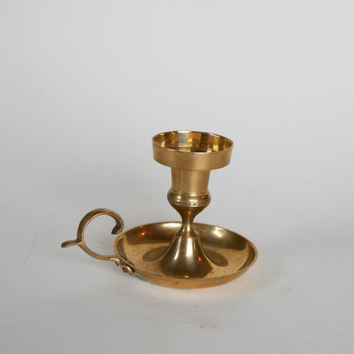 Vintage Brass Chamberstick Holder, Vintage BRass Candlestick Holder, Vintage Brass Candleholder, Vintage BRass Decor, Vintage Brass, Brass Candle Holder
