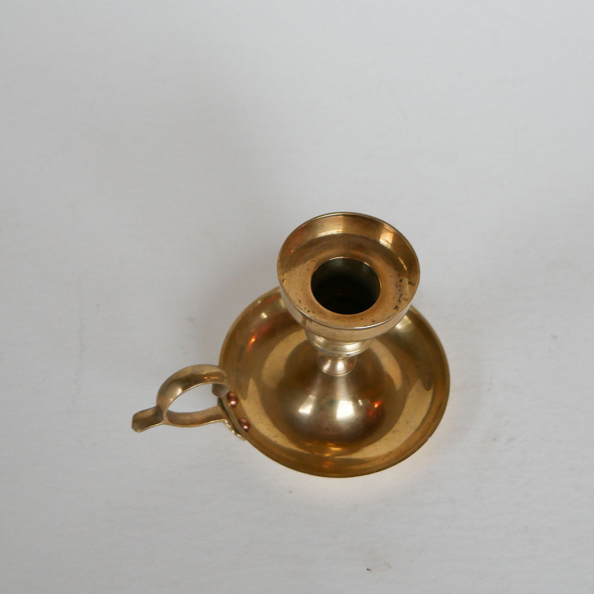 Vintage Brass Chamberstick Holder, Vintage BRass Candlestick Holder, Vintage Brass Candleholder, Vintage BRass Decor, Vintage Brass, Brass Candle Holder
