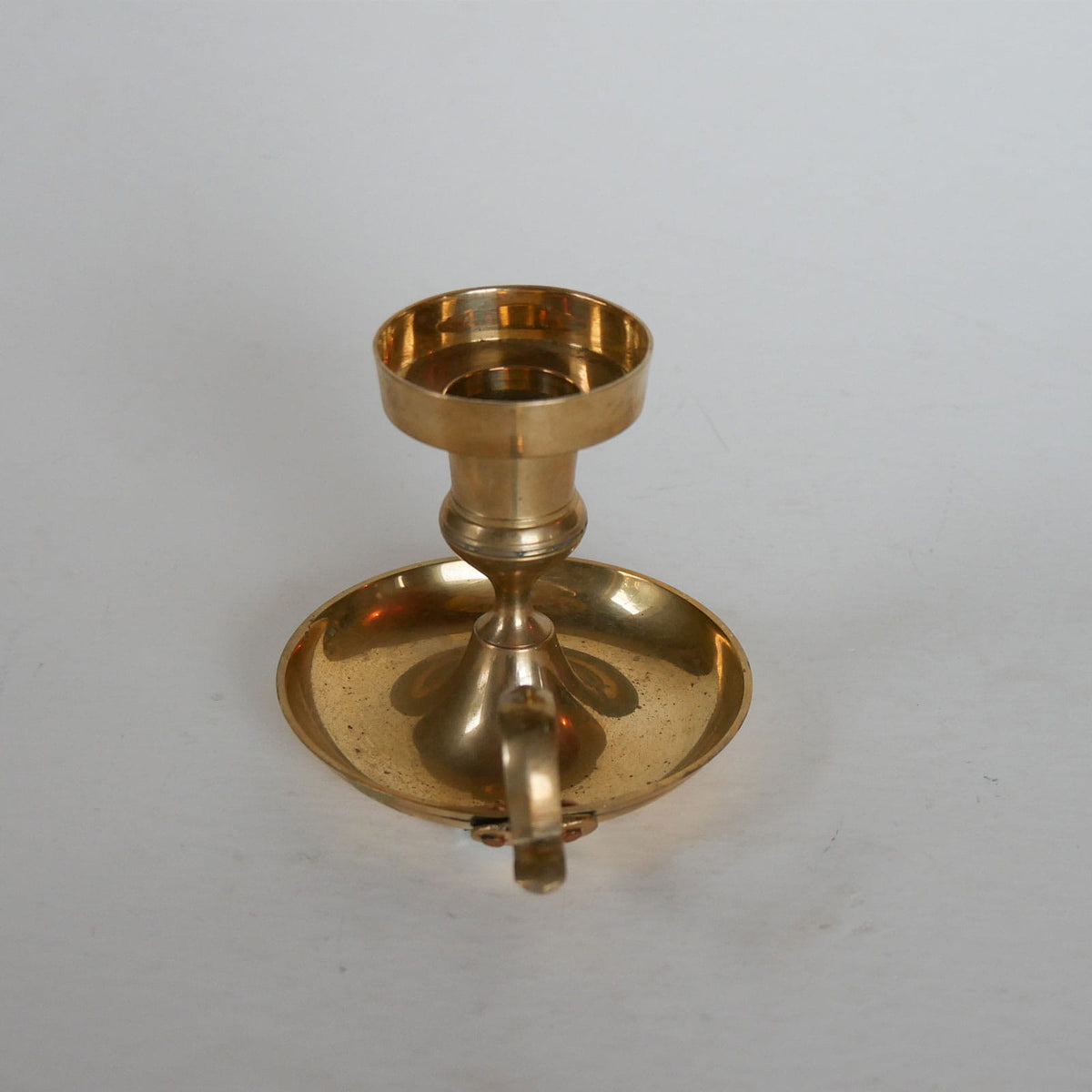 Vintage Brass Chamberstick Holder, Vintage BRass Candlestick Holder, Vintage Brass Candleholder, Vintage BRass Decor, Vintage Brass, Brass Candle Holder