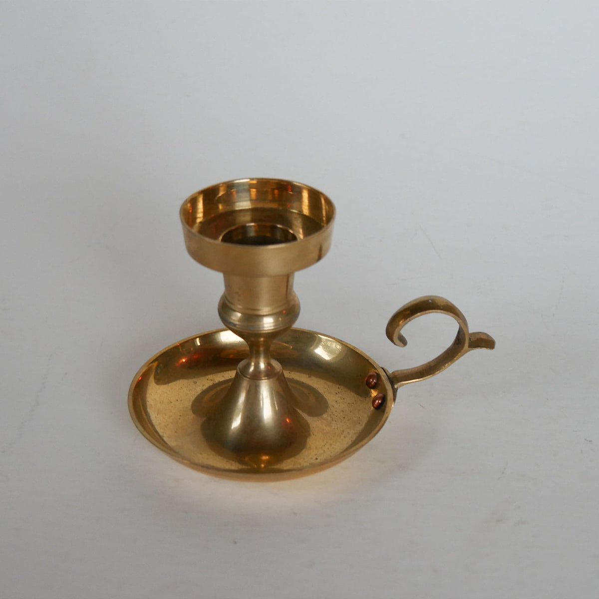 Vintage Brass Chamberstick Holder, Vintage BRass Candlestick Holder, Vintage Brass Candleholder, Vintage BRass Decor, Vintage Brass, Brass Candle Holder