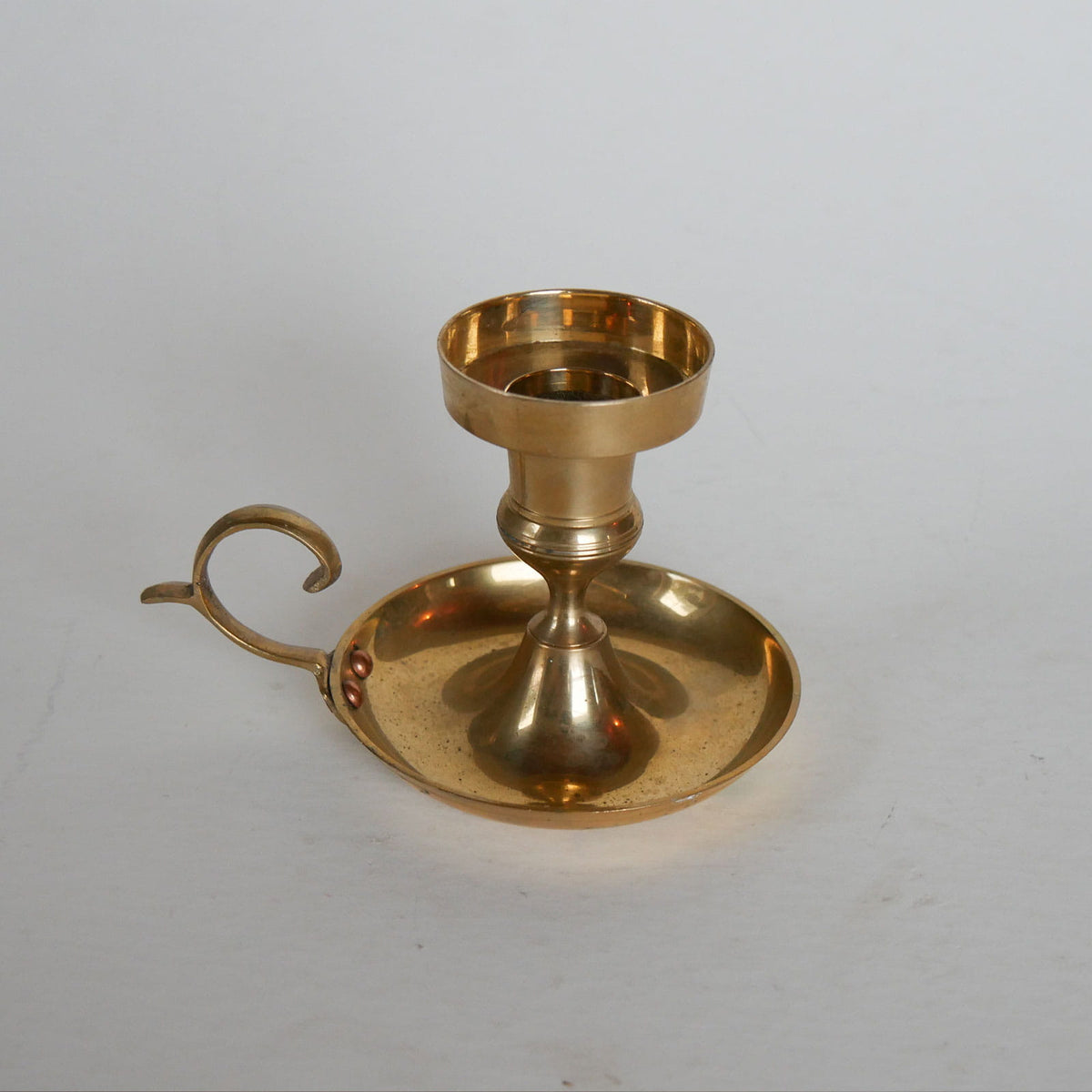 Vintage Brass Chamberstick Holder, Vintage BRass Candlestick Holder, Vintage Brass Candleholder, Vintage BRass Decor, Vintage Brass, Brass Candle Holder