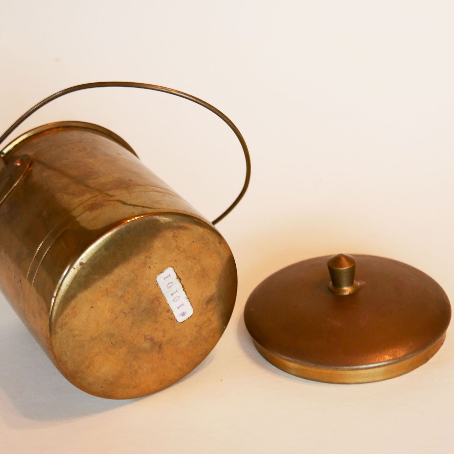 Vintage Brass Container with Lid and Swing Handle, Vintage Brass Decor, VIntage Home Decor, Vintage Farmhouse Decor