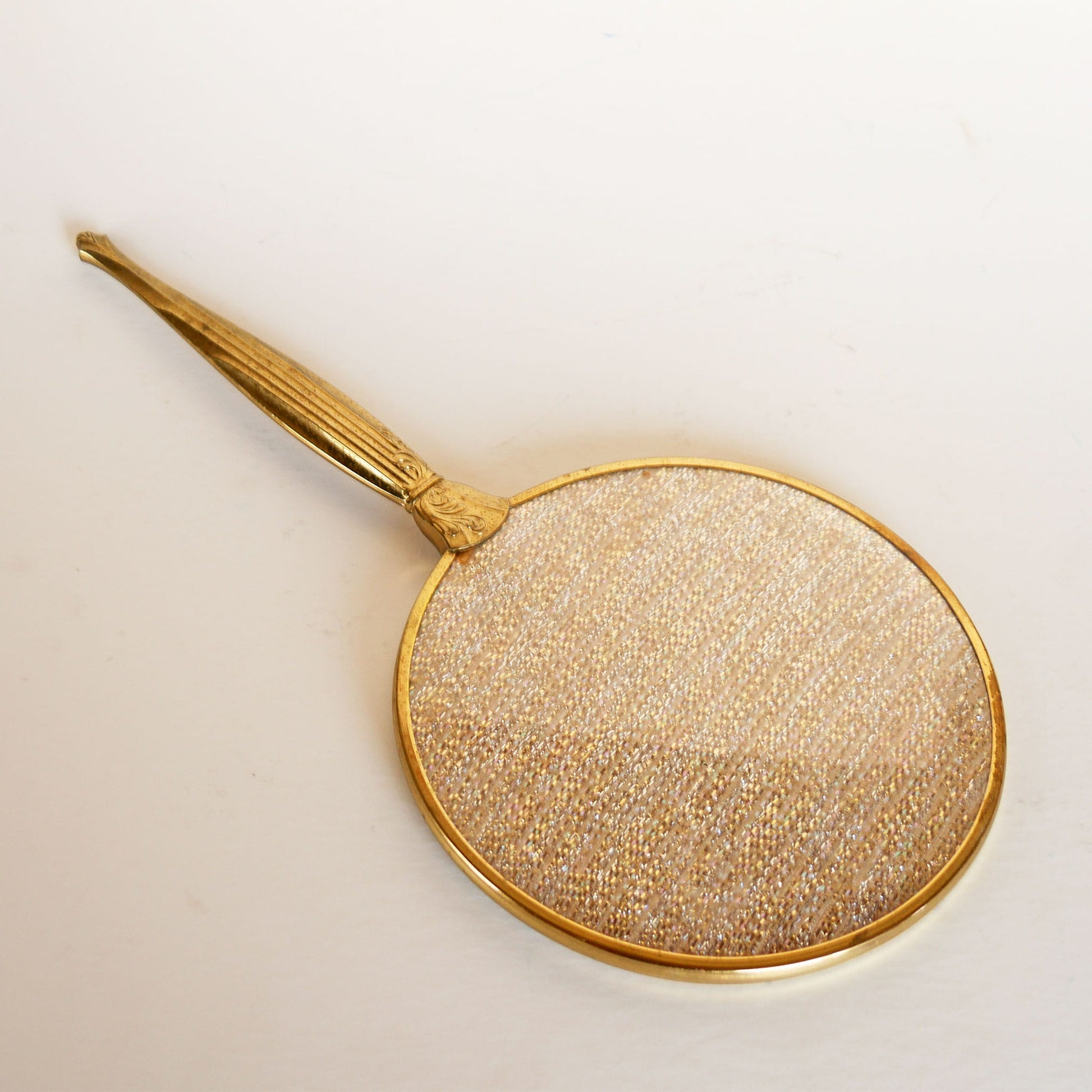Vintage Brass Vaniety Hand Mirror, VIntage Gold Mirror, Vintage Vaniety Mirror, Vintage Ornate Gold Mirror, Vintage Dresser Mirror