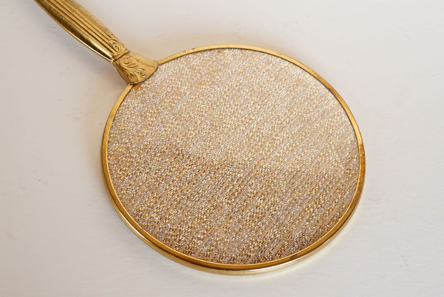 Vintage Brass Vaniety Hand Mirror, VIntage Gold Mirror, Vintage Vaniety Mirror, Vintage Ornate Gold Mirror, Vintage Dresser Mirror