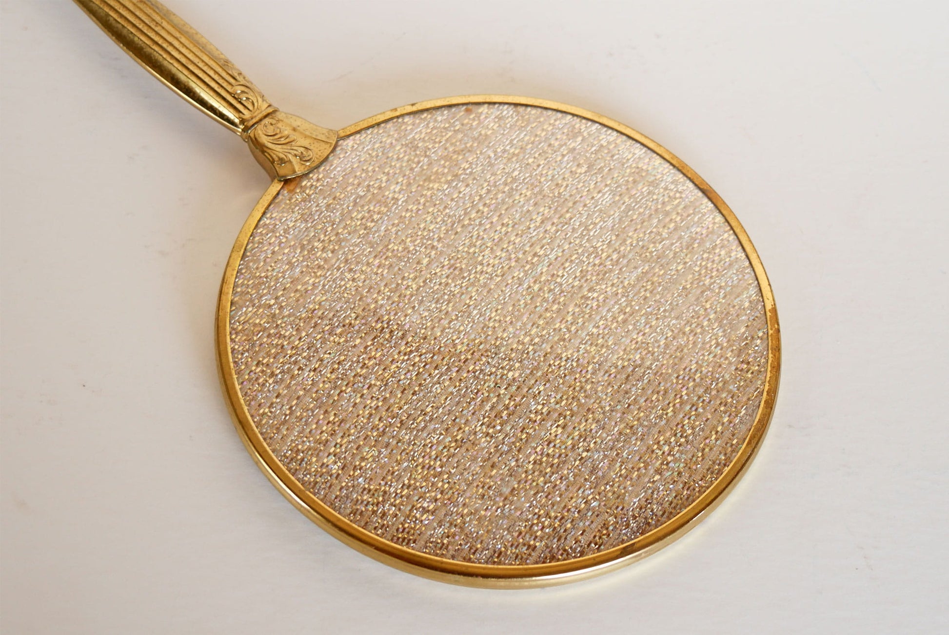 Vintage Brass Vaniety Hand Mirror, VIntage Gold Mirror, Vintage Vaniety Mirror, Vintage Ornate Gold Mirror, Vintage Dresser Mirror