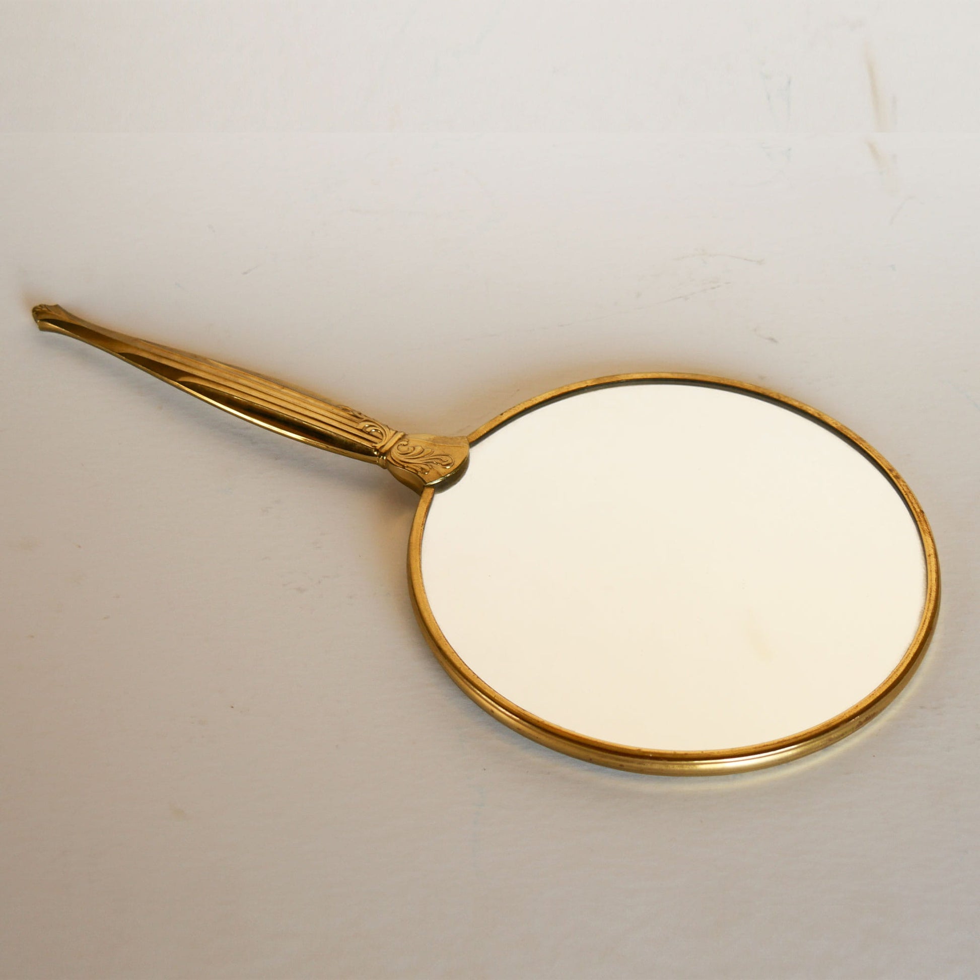 Vintage Brass Vaniety Hand Mirror, VIntage Gold Mirror, Vintage Vaniety Mirror, Vintage Ornate Gold Mirror, Vintage Dresser Mirror