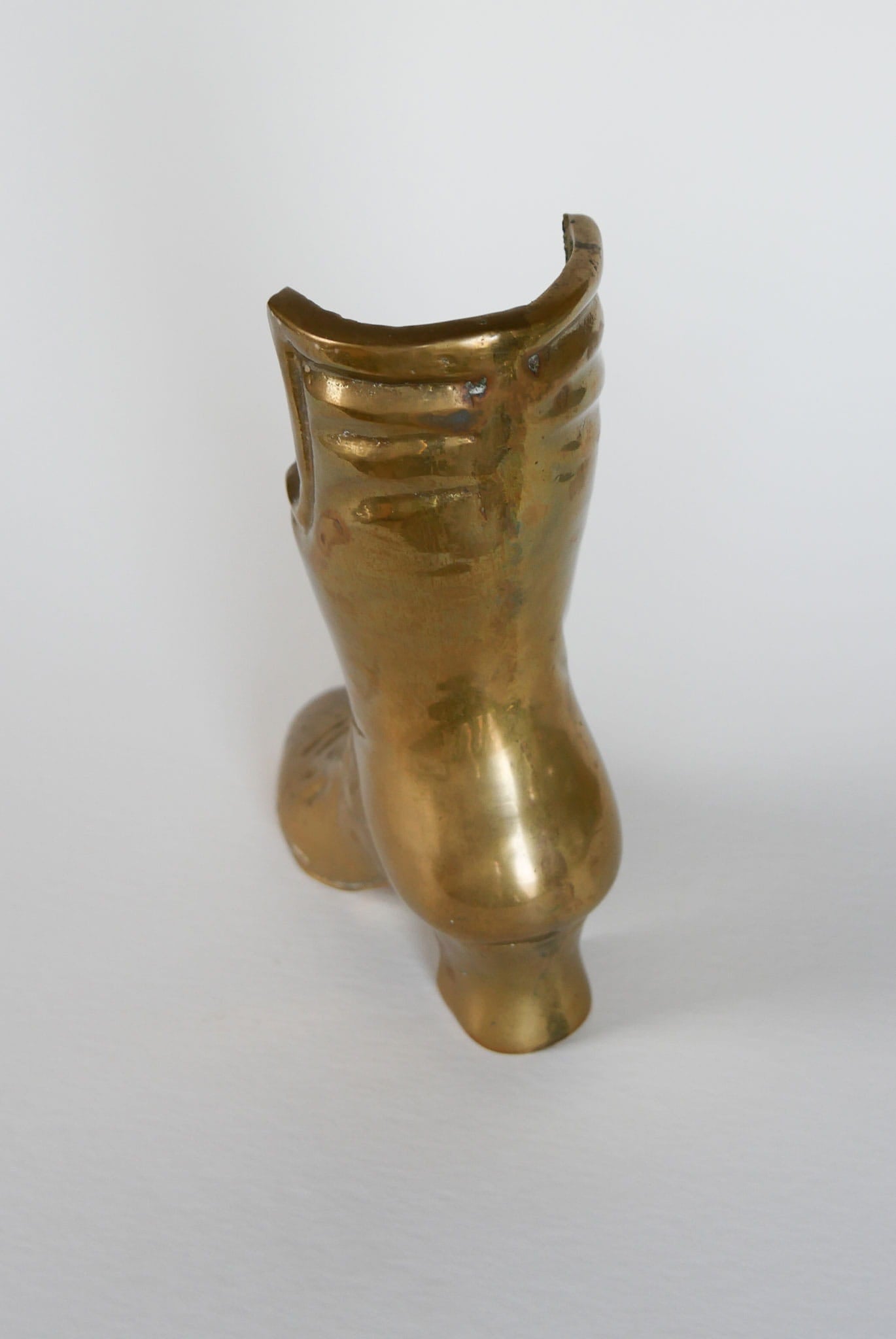 Brass Victorian Lace Up Boot Planter, VIntage BRass Decor, Vintage Brass Planter, Vintage Brass Womens Boot Planter, Vintage Brass Victorian Boot, Vintage Home Decor