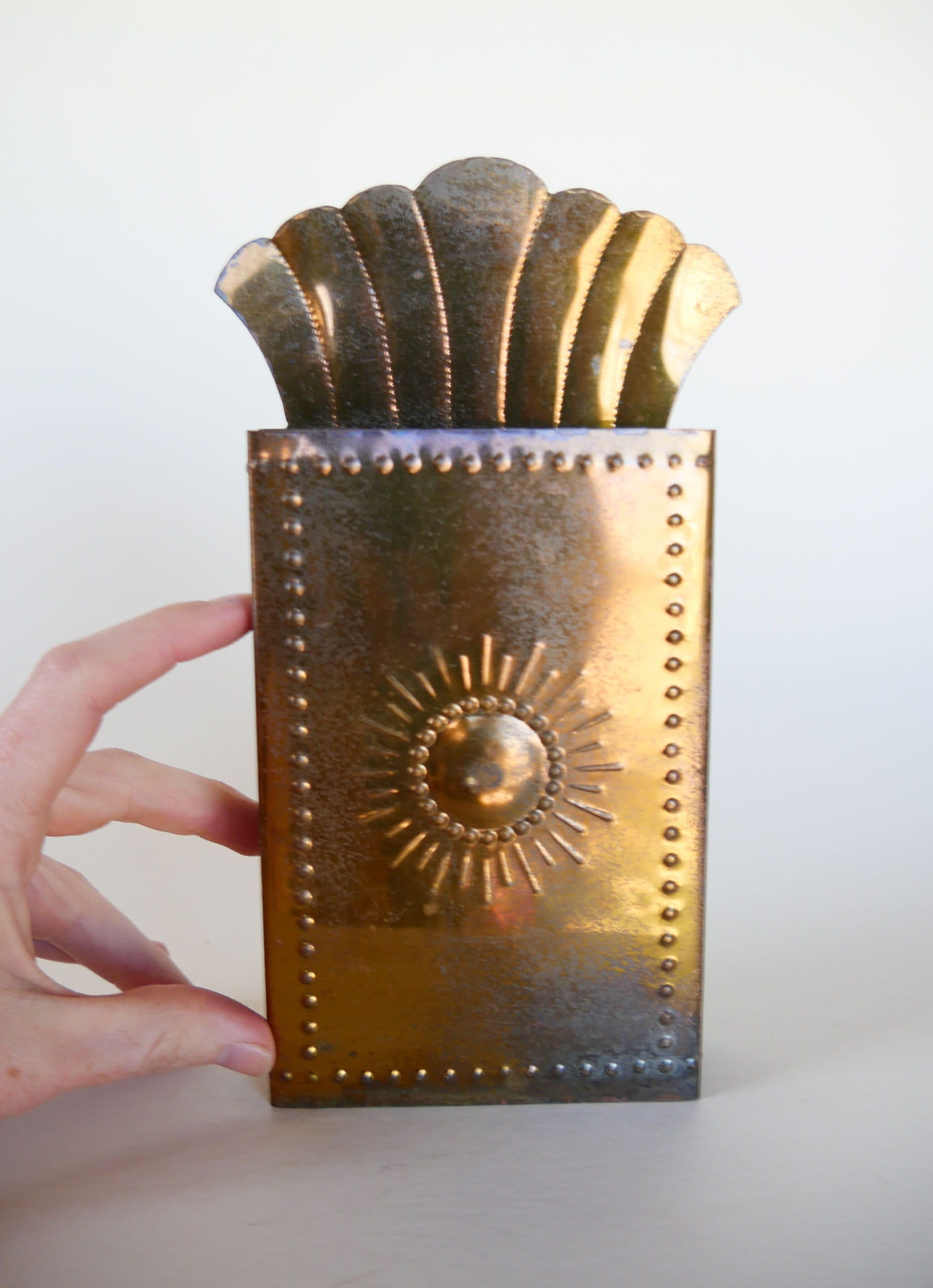 Vintage Brass Matchstick Box, Wall Matchbox Holder, Vintage Brass Wall Decor, Vintage Brass Matchbox Holder, Vintage Wall Decor