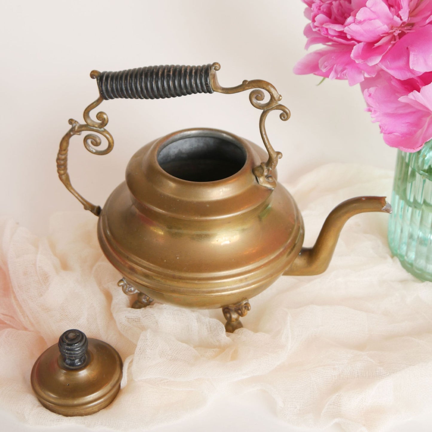 Vintage 8.5in Ornate Brass Teapot, Vintage Brass Teapot, Vintage Brass, Farmhouse Decor, Vintage Farmhouse Decor