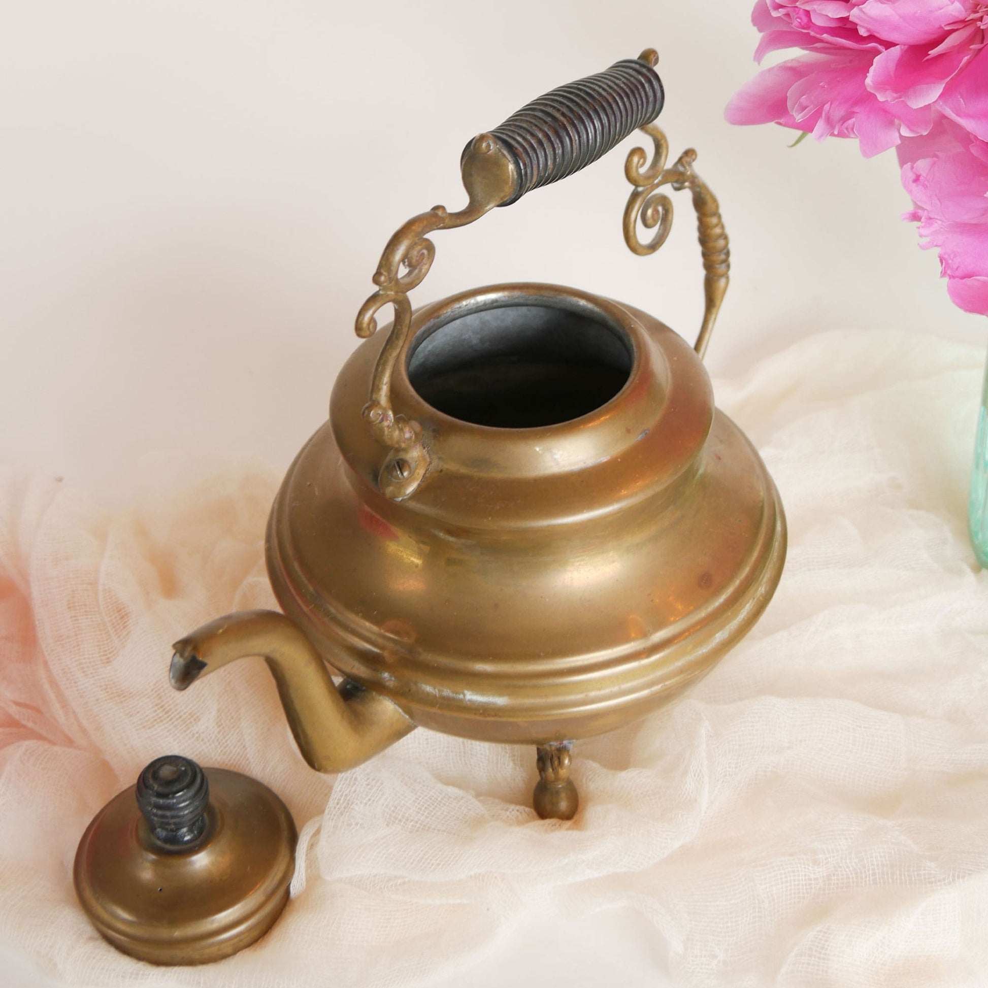 Vintage 8.5in Ornate Brass Teapot, Vintage Brass Teapot, Vintage Brass, Farmhouse Decor, Vintage Farmhouse Decor
