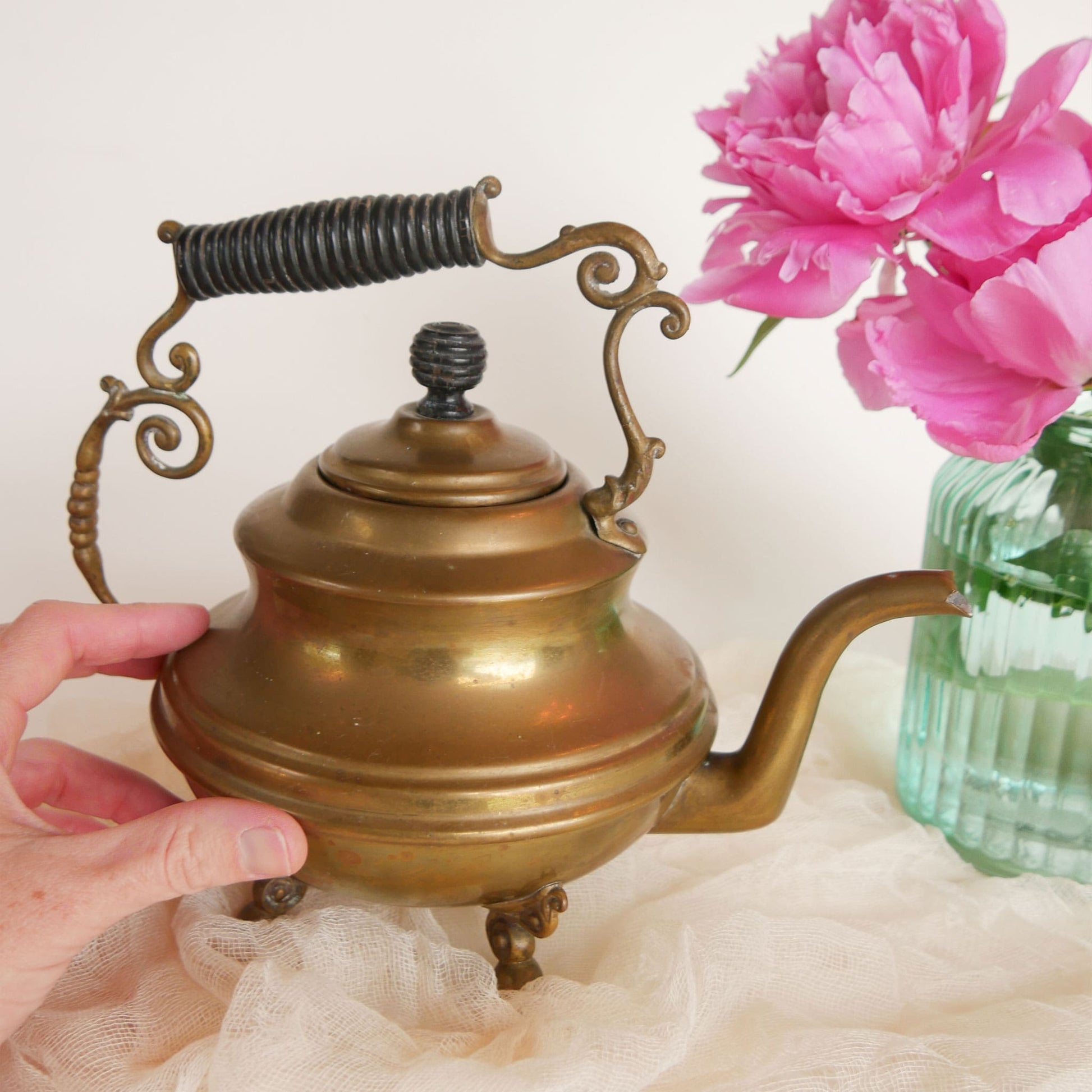 Vintage 8.5in Ornate Brass Teapot, Vintage Brass Teapot, Vintage Brass, Farmhouse Decor, Vintage Farmhouse Decor