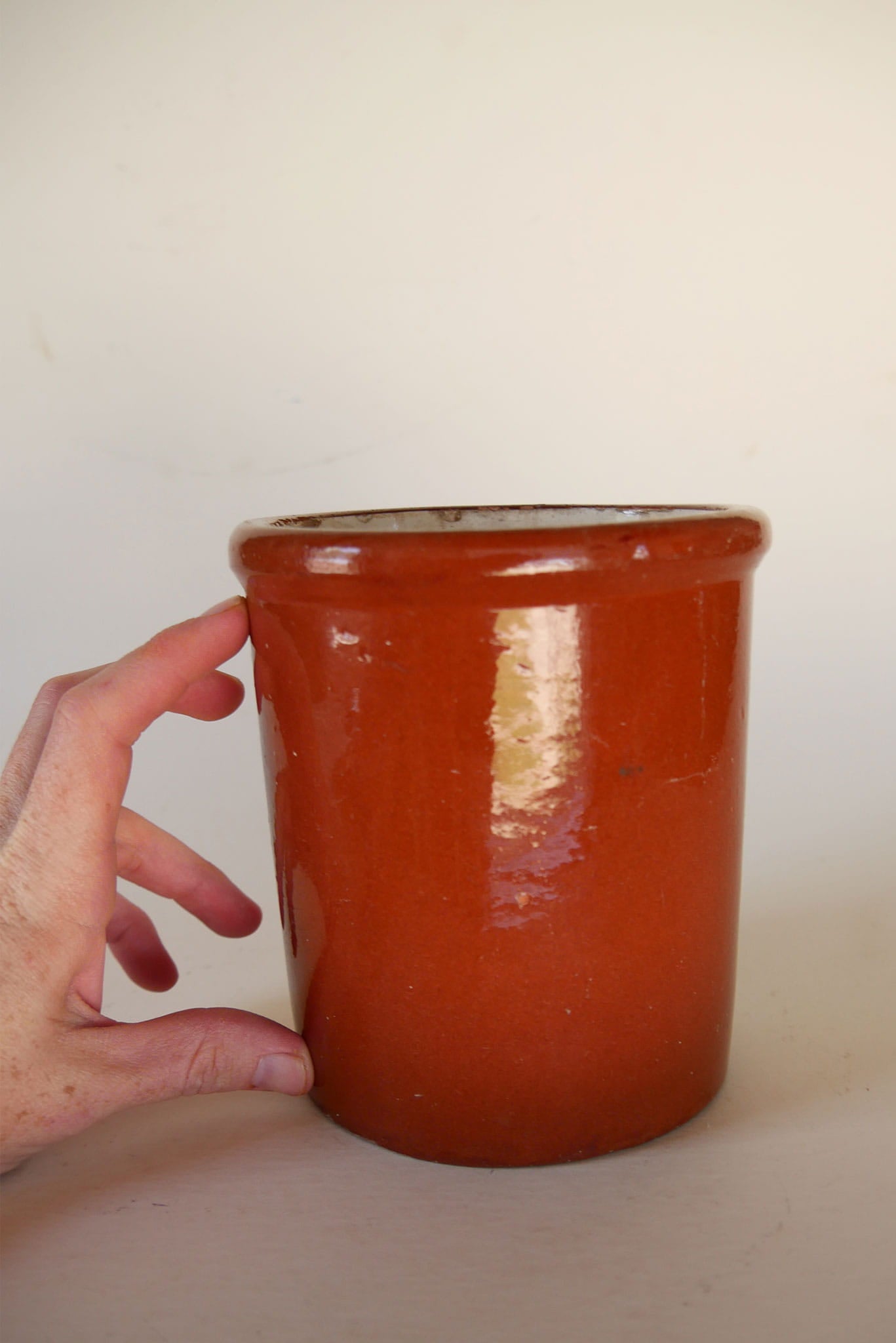 Handmade Brown Crock Vase, Brown Stoneware, Vintage Stoneware, Primitive Stoneware, Vintage Brown Stoneware, Primitive Country Kitchen Stoneware, Vintage Stoneware