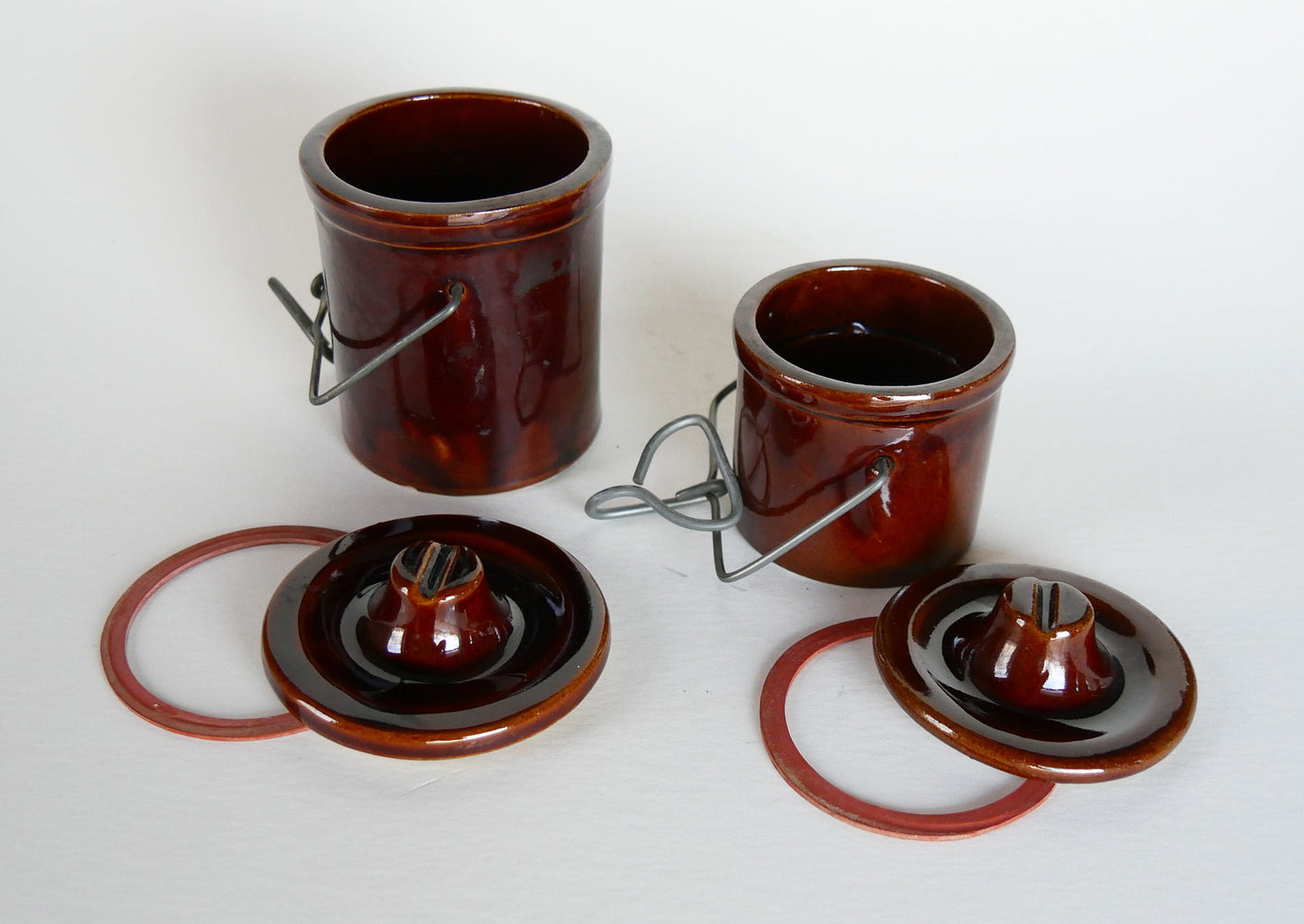 Vintage Brown Butter Crock with Lid, Vintage Brown Cheese Crock and lid with fastener, Vintage Home DEcor, Vintage Kitchen Decor