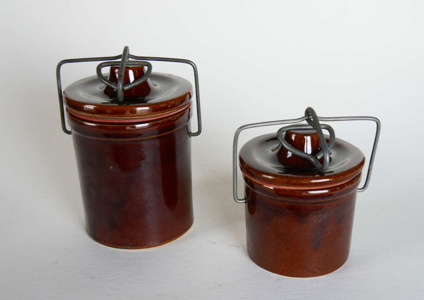 Vintage Brown Butter Crock with Lid, Vintage Brown Cheese Crock and lid with fastener, Vintage Home DEcor, Vintage Kitchen Decor