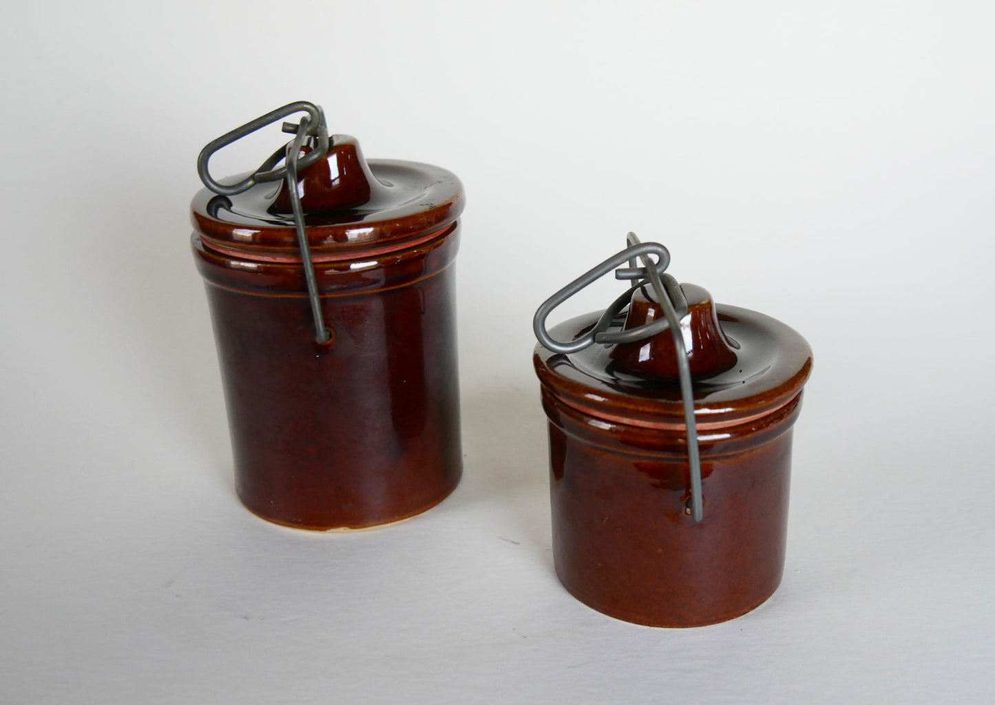 Vintage Brown Butter Crock with Lid, Vintage Brown Cheese Crock and lid with fastener, Vintage Home DEcor, Vintage Kitchen Decor