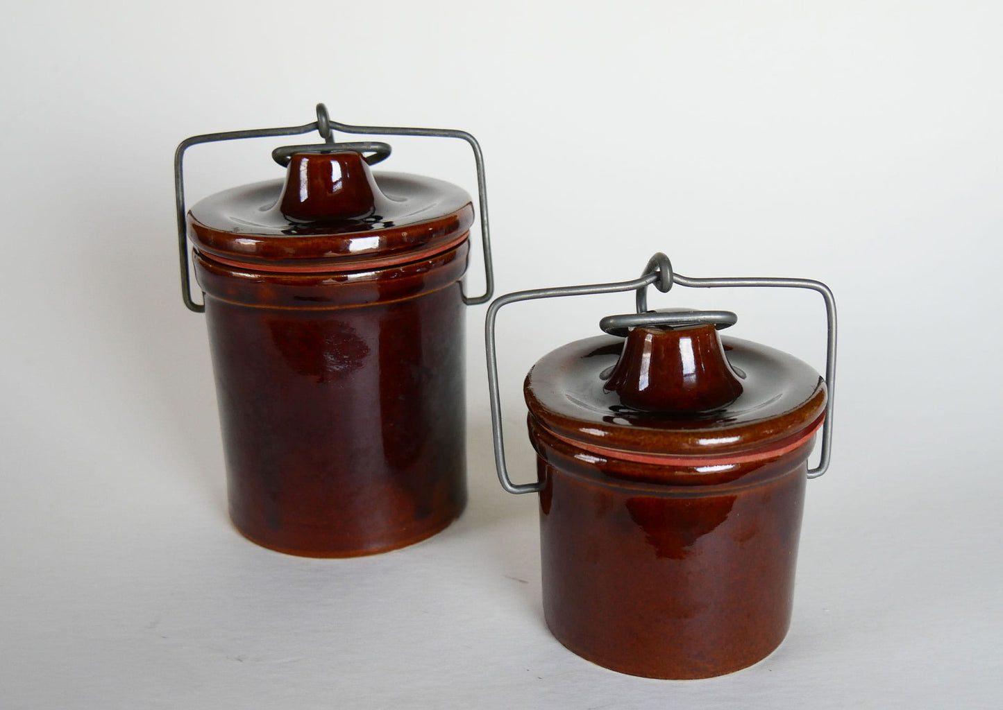 Vintage Brown Butter Crock with Lid, Vintage Brown Cheese Crock and lid with fastener, Vintage Home DEcor, Vintage Kitchen Decor