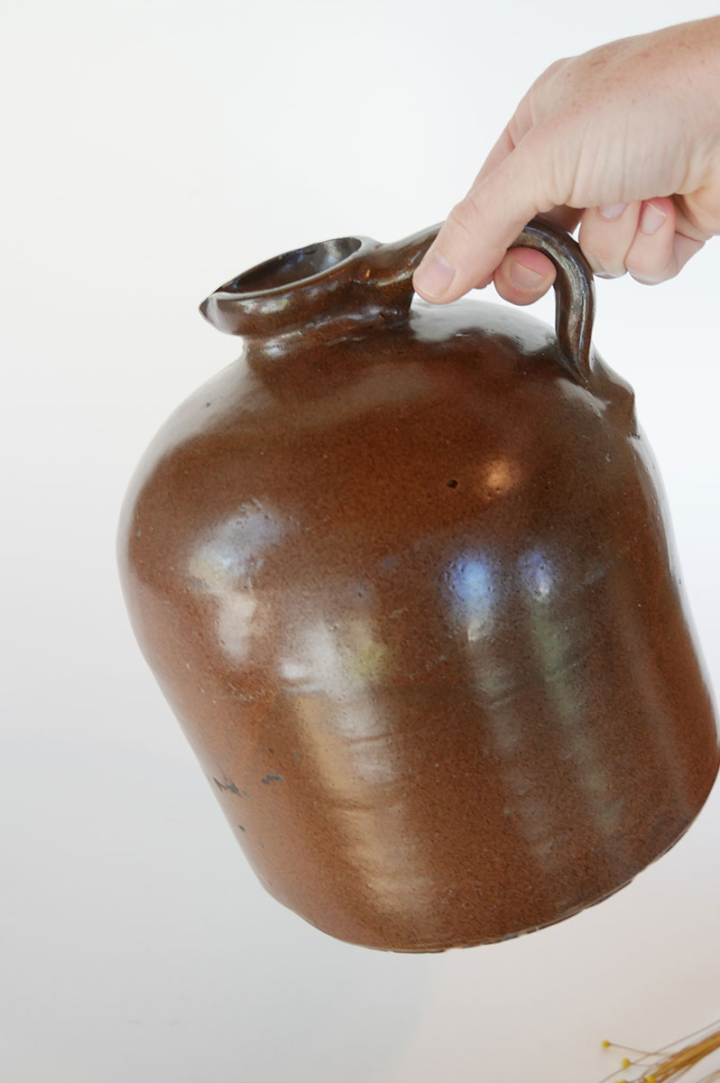Vintage 9in Brown Jug Stoneware