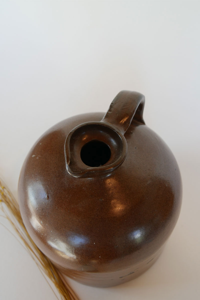 Vintage 9in Brown Jug Stoneware