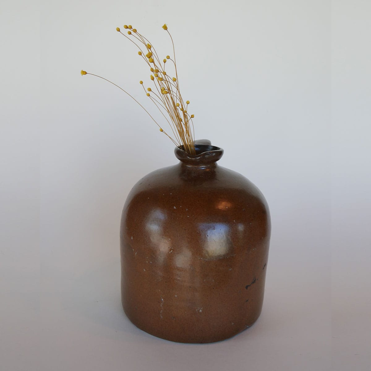 Vintage 9in Brown Jug Stoneware