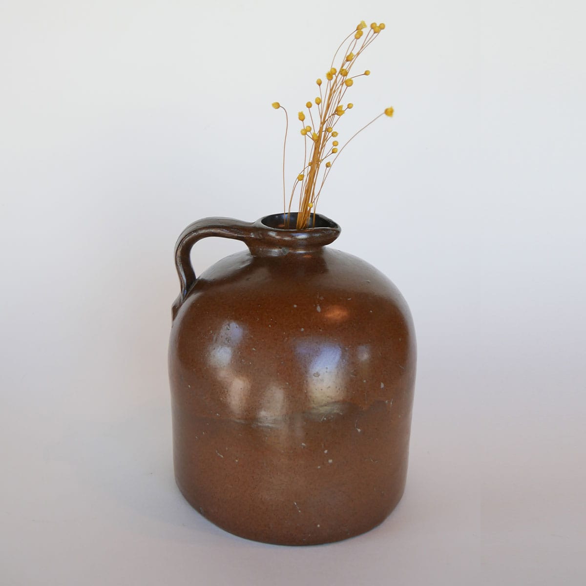 Vintage 9in Brown Jug Stoneware