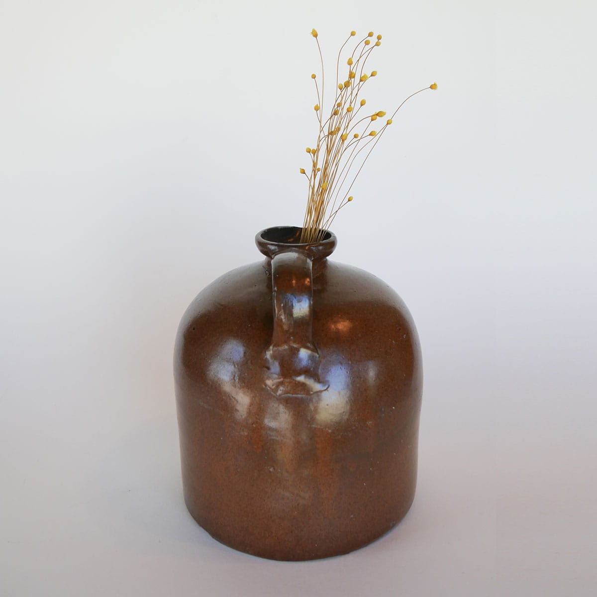Vintage 9in Brown Jug Stoneware