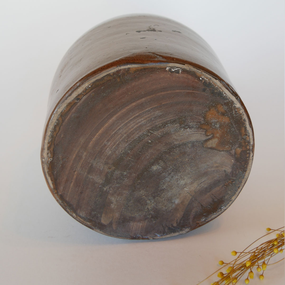 Vintage 9in Brown Jug Stoneware