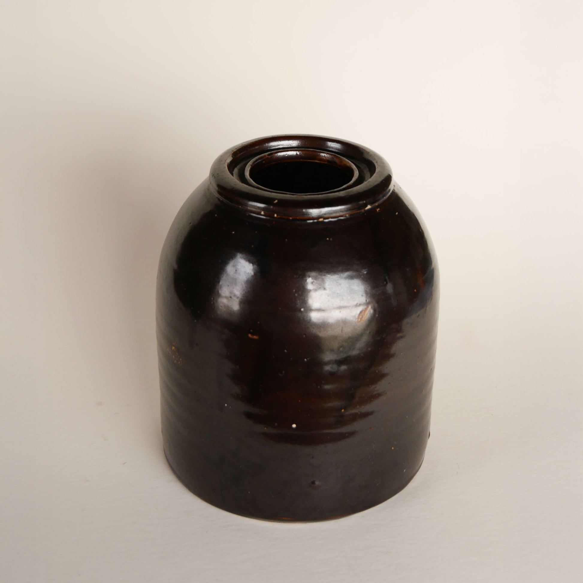 Vintage Dark Brown Salt Glazed Stoneware Jar, Primitive Brown Stoneware, Vintage Brown Stoneware, Primitive Salt Glazed Stoneware, Vintage Salt Glazed Stoneware Crock, Brown Crock, Vintage Farmhouse Kitchen Stoneware