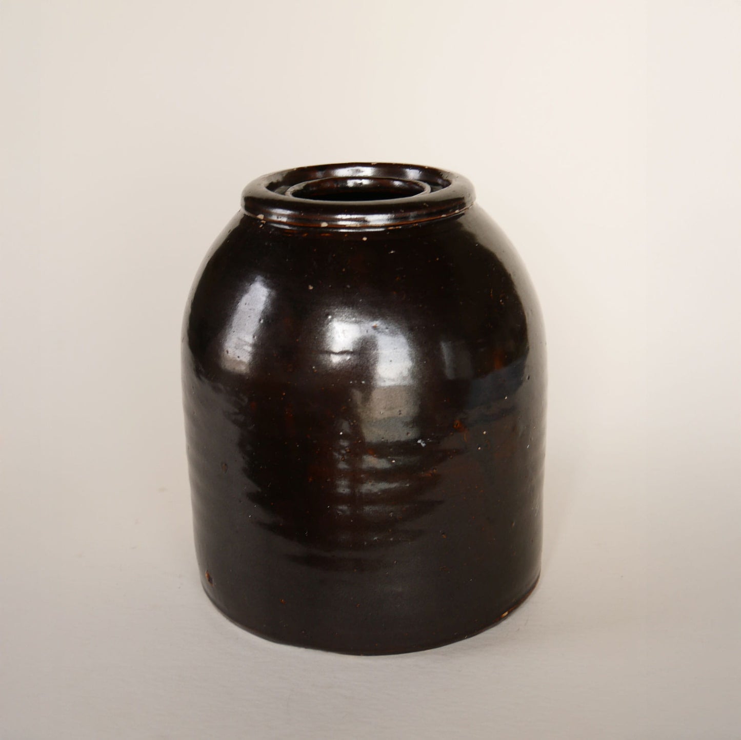 Vintage Dark Brown Salt Glazed Stoneware Jar, Primitive Brown Stoneware, Vintage Brown Stoneware, Primitive Salt Glazed Stoneware, Vintage Salt Glazed Stoneware Crock, Brown Crock, Vintage Farmhouse Kitchen Stoneware