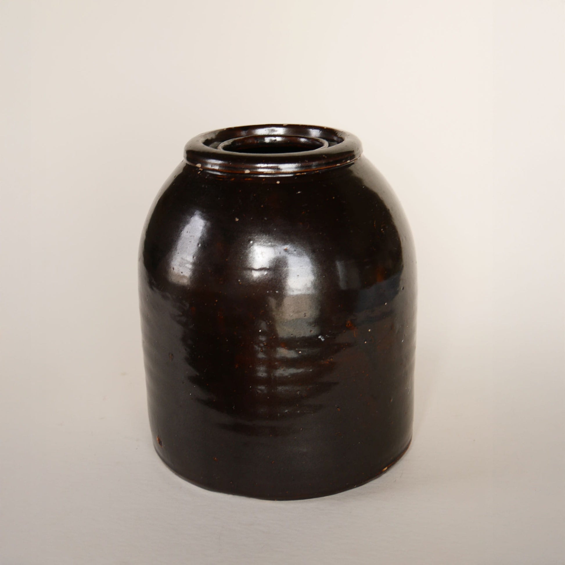 Vintage Dark Brown Salt Glazed Stoneware Jar, Primitive Brown Stoneware, Vintage Brown Stoneware, Primitive Salt Glazed Stoneware, Vintage Salt Glazed Stoneware Crock, Brown Crock, Vintage Farmhouse Kitchen Stoneware