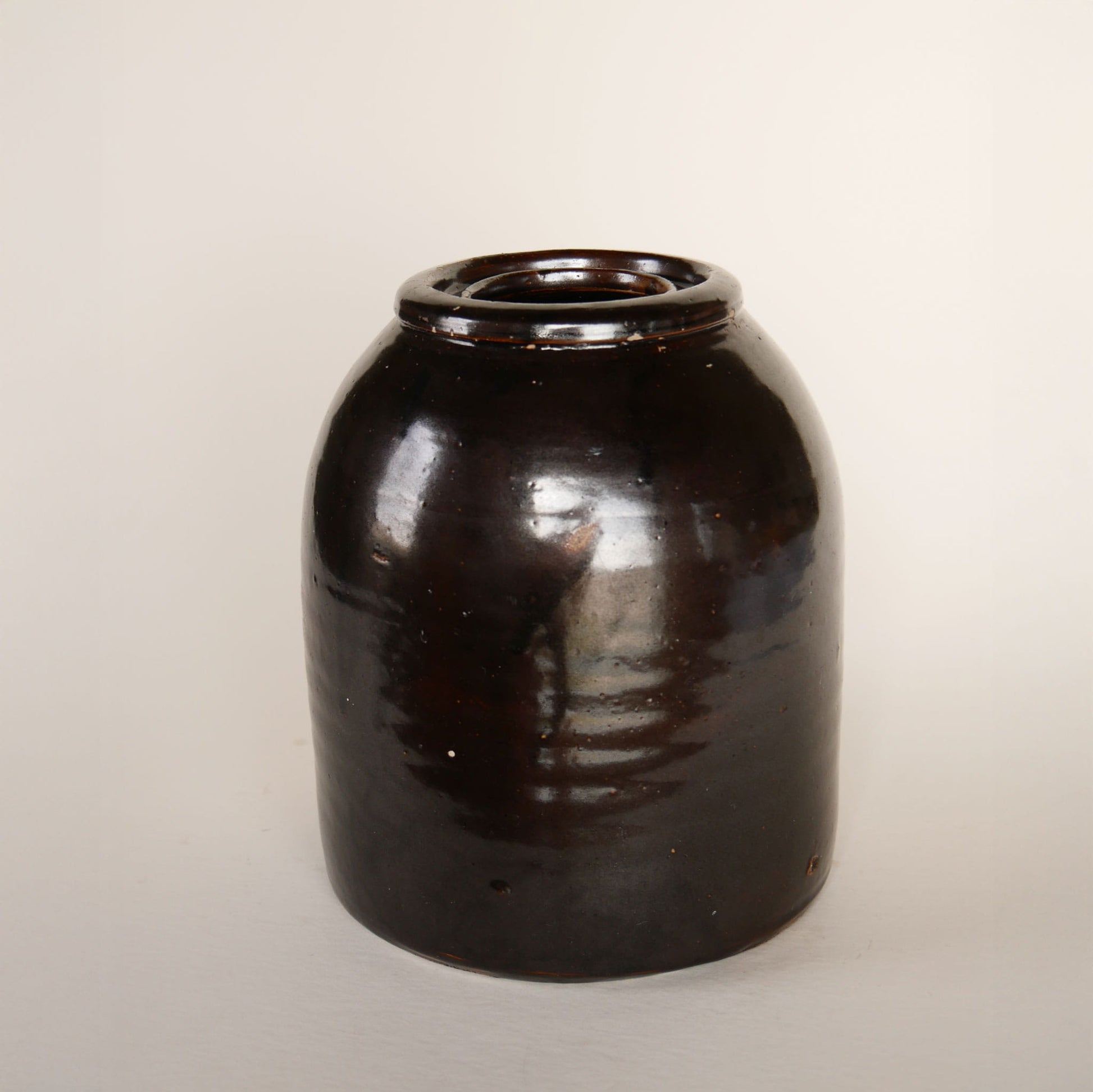 Vintage Dark Brown Salt Glazed Stoneware Jar, Primitive Brown Stoneware, Vintage Brown Stoneware, Primitive Salt Glazed Stoneware, Vintage Salt Glazed Stoneware Crock, Brown Crock, Vintage Farmhouse Kitchen Stoneware