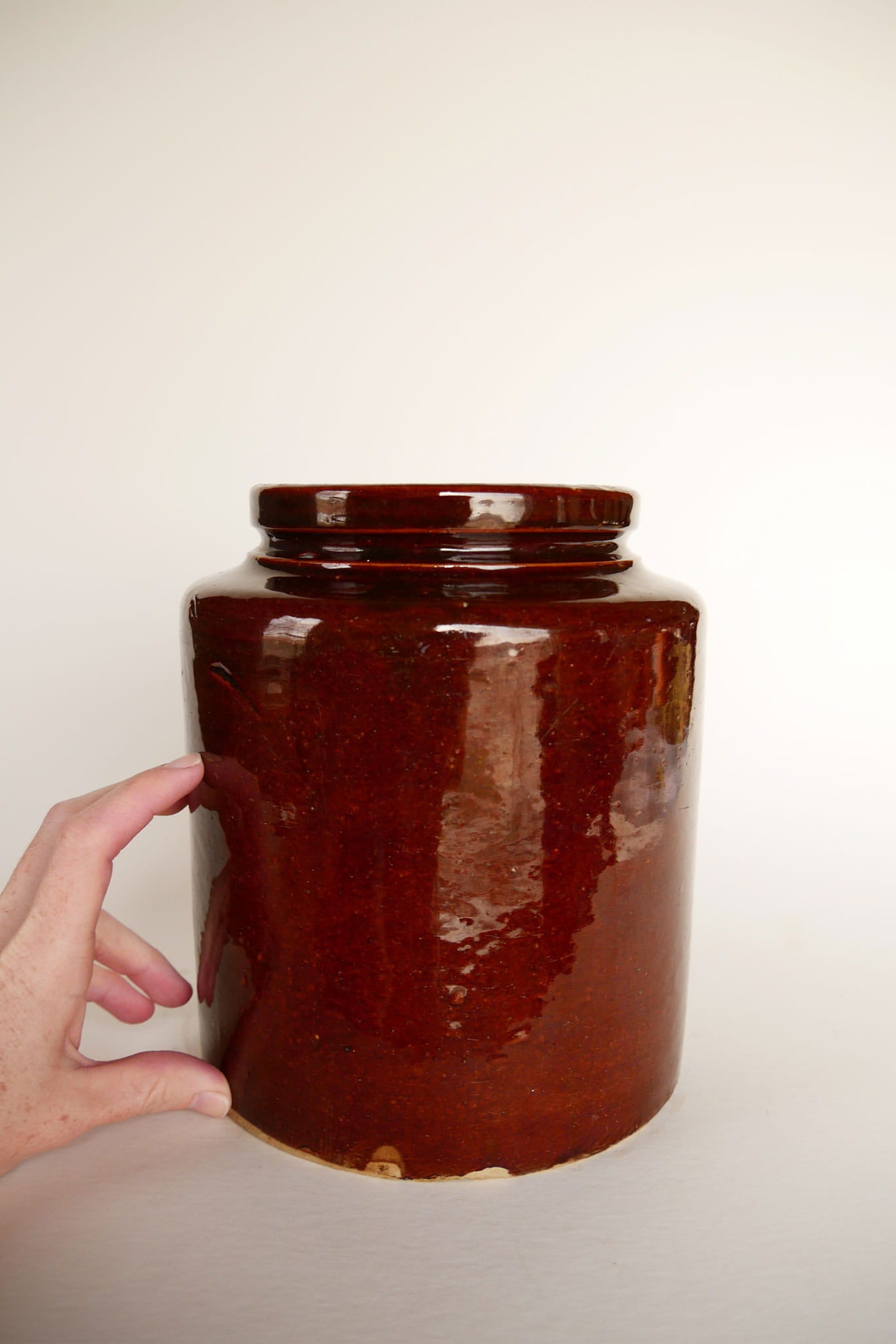 Vintage Brown Salt Glazed Stoneware Jar, Primitive Brown Stoneware, Vintage Brown Stoneware, Primitive Salt Glazed Stoneware, Vintage Salt Glazed Stoneware Crock, Brown Crock, Vintage Farmhouse Kitchen Stoneware