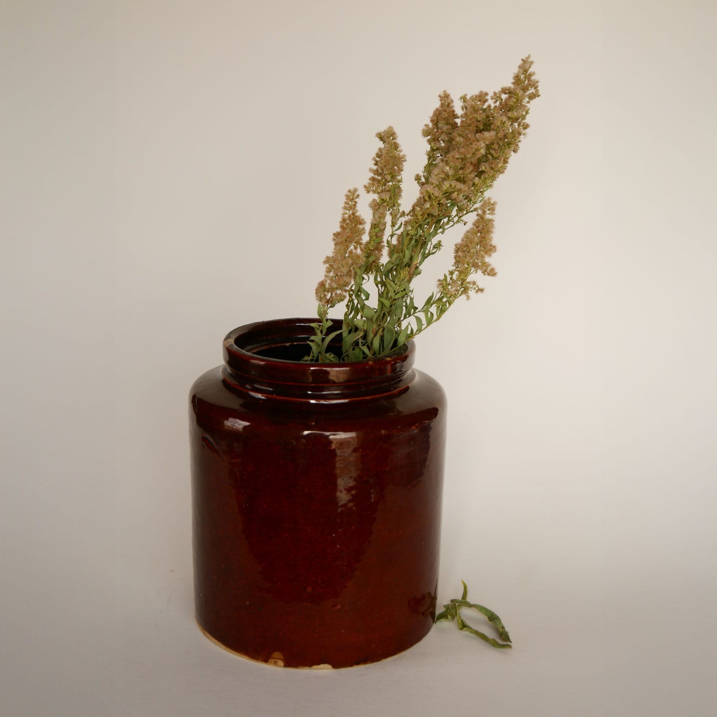 Vintage Brown Salt Glazed Stoneware Jar, Primitive Brown Stoneware, Vintage Brown Stoneware, Primitive Salt Glazed Stoneware, Vintage Salt Glazed Stoneware Crock, Brown Crock, Vintage Farmhouse Kitchen Stoneware