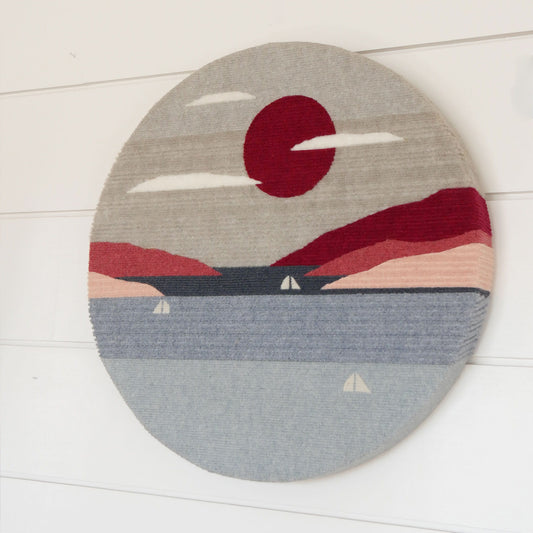 Vintage Carpet Wrapped Ocean Scene Wall Decor, Vintage Modern Nautical Wall Decor, Vintage Carpet Ocean Landscape Wall Hanging, Vintage Ocean Wall Decor, Vintage Nautical Wall Decor, Vintage Home Decor, Vintage Wall DEcor