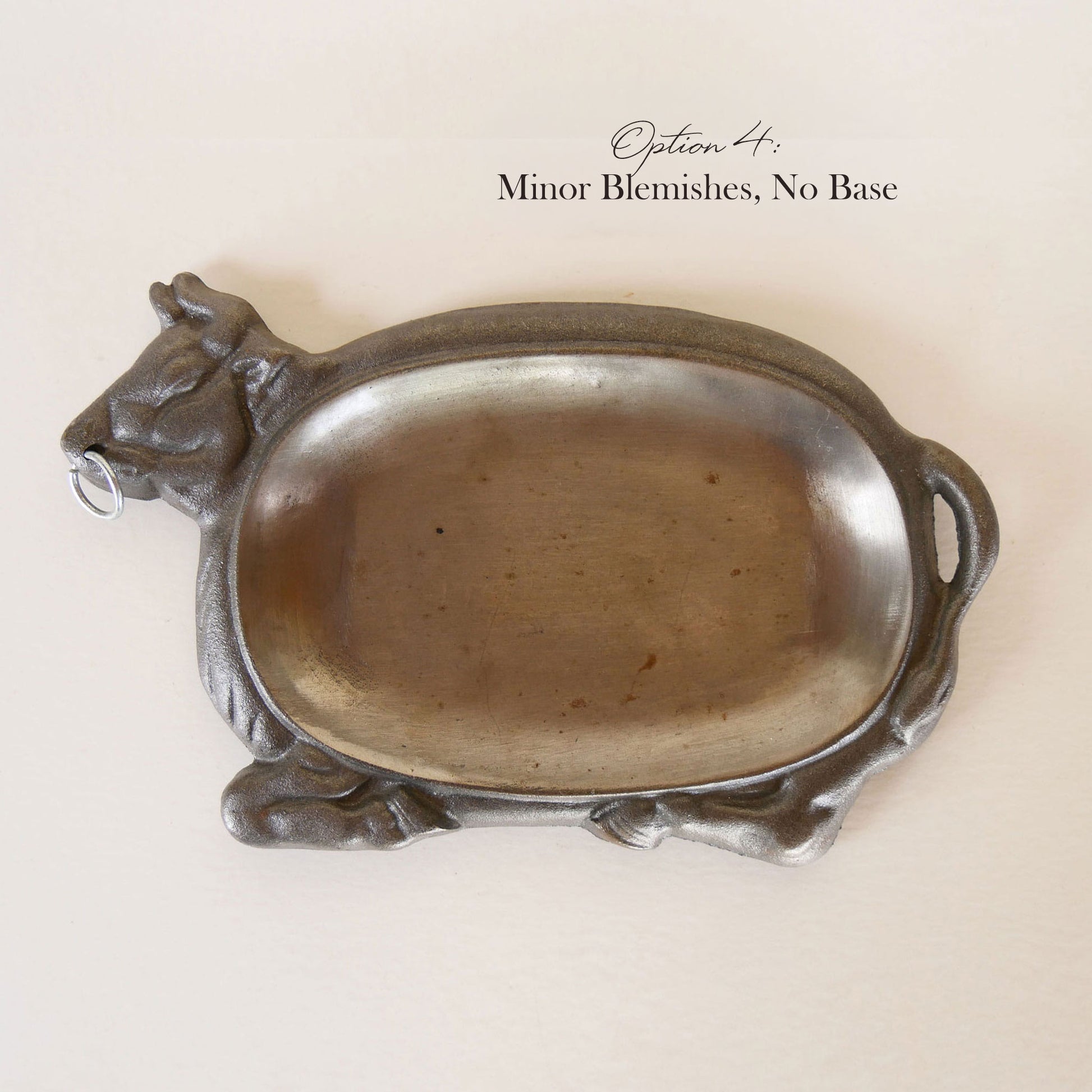 Cast Iron Bull Steak Plate with Wood Base, Vintage Western Cookware, Vintage Steak Plates, Vintage Bull Shaped Iron Plate, Bull Hot Plate, Vintage Bull Plate, VIntage Cast Iron Bull Plate