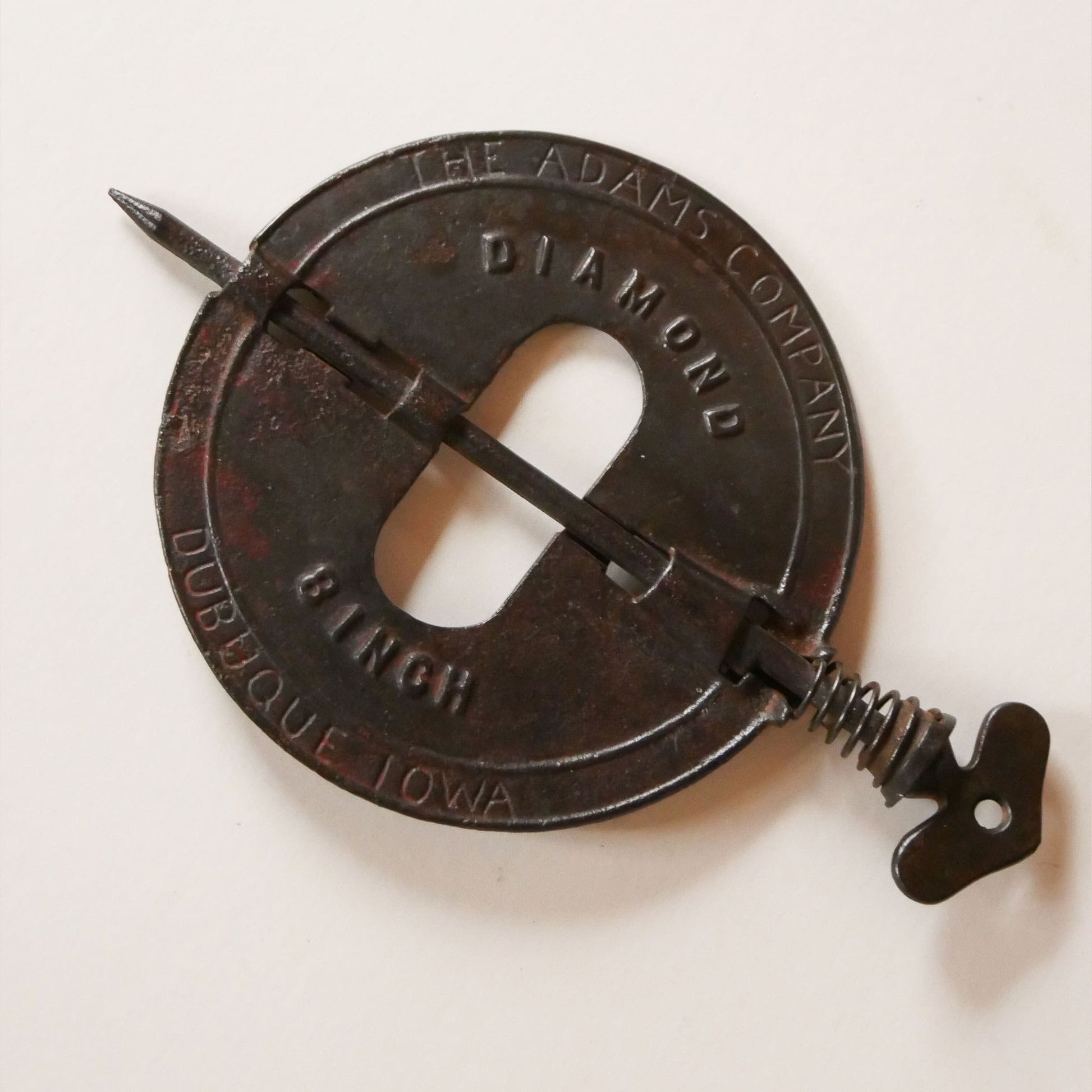 Vintage Cast Iron The Adams Company Diamond 8in Stove Damper, Antique Cast Iron Stove Damper, Vintage Cast Iron Flue Damper