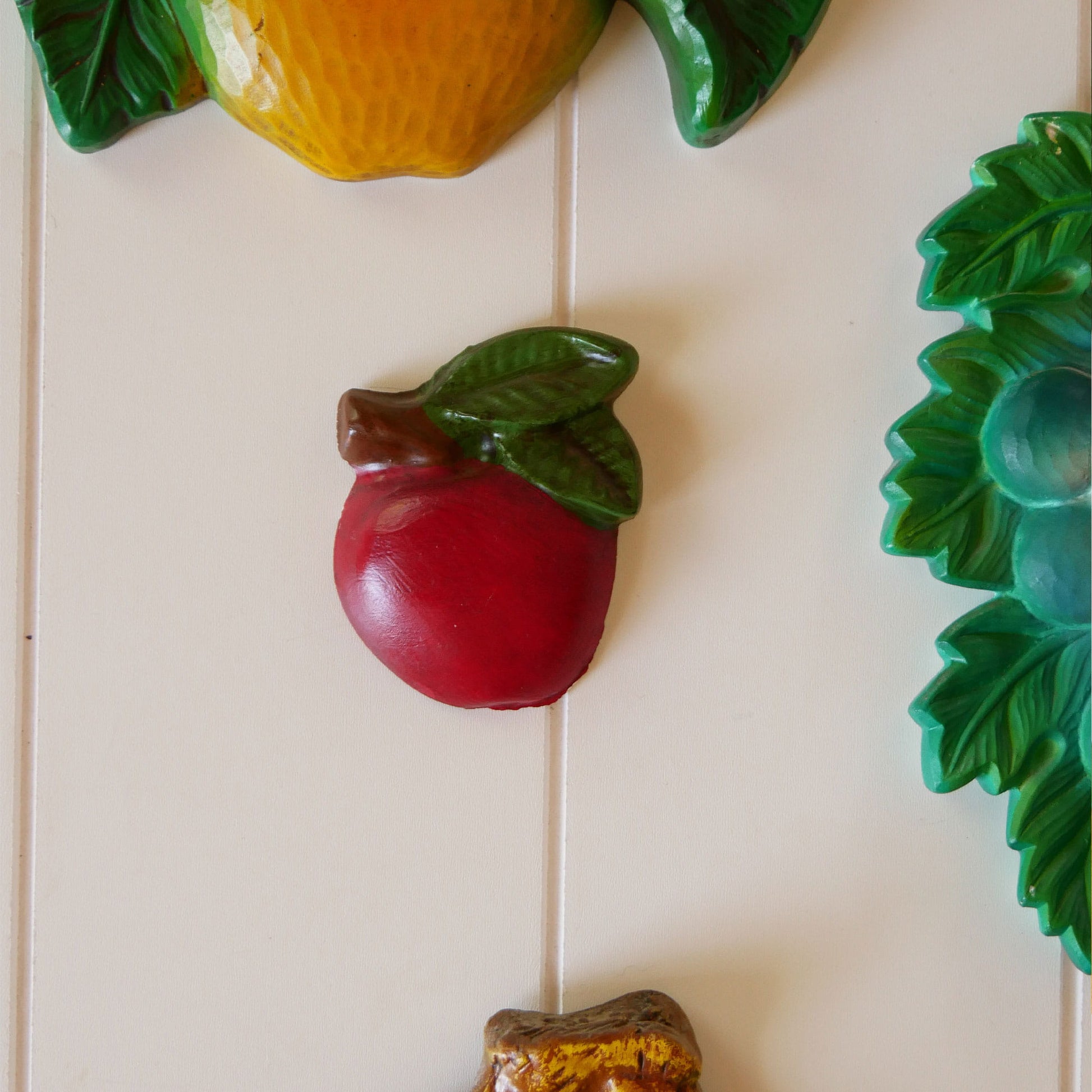Vintage Fruit Chalkware Collection, Fruite Chalkware, VIntage Fruit Plaques, Vintage Fruit Wall Decor, Vintage Fruit Wall Plaque, Vintage Fruit Collection, Vintage Retro Kitchen Decor