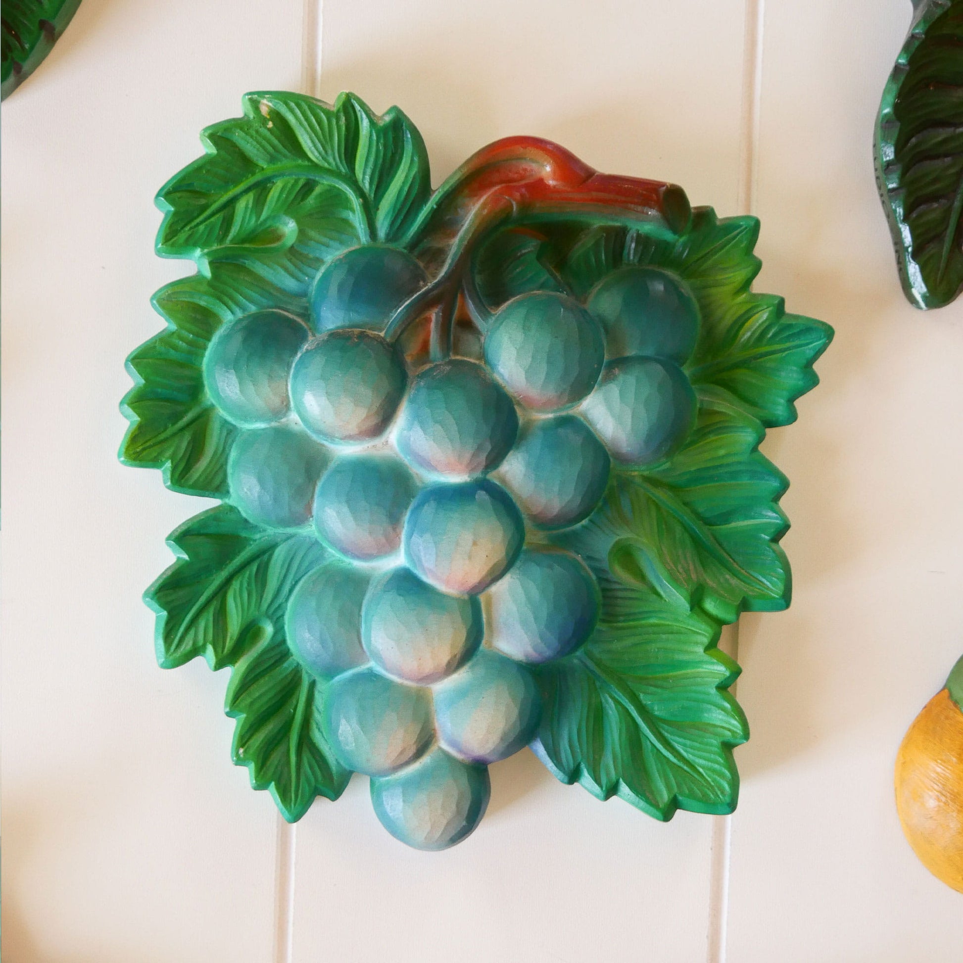 Vintage Fruit Chalkware Collection, Fruite Chalkware, VIntage Fruit Plaques, Vintage Fruit Wall Decor, Vintage Fruit Wall Plaque, Vintage Fruit Collection, Vintage Retro Kitchen Decor