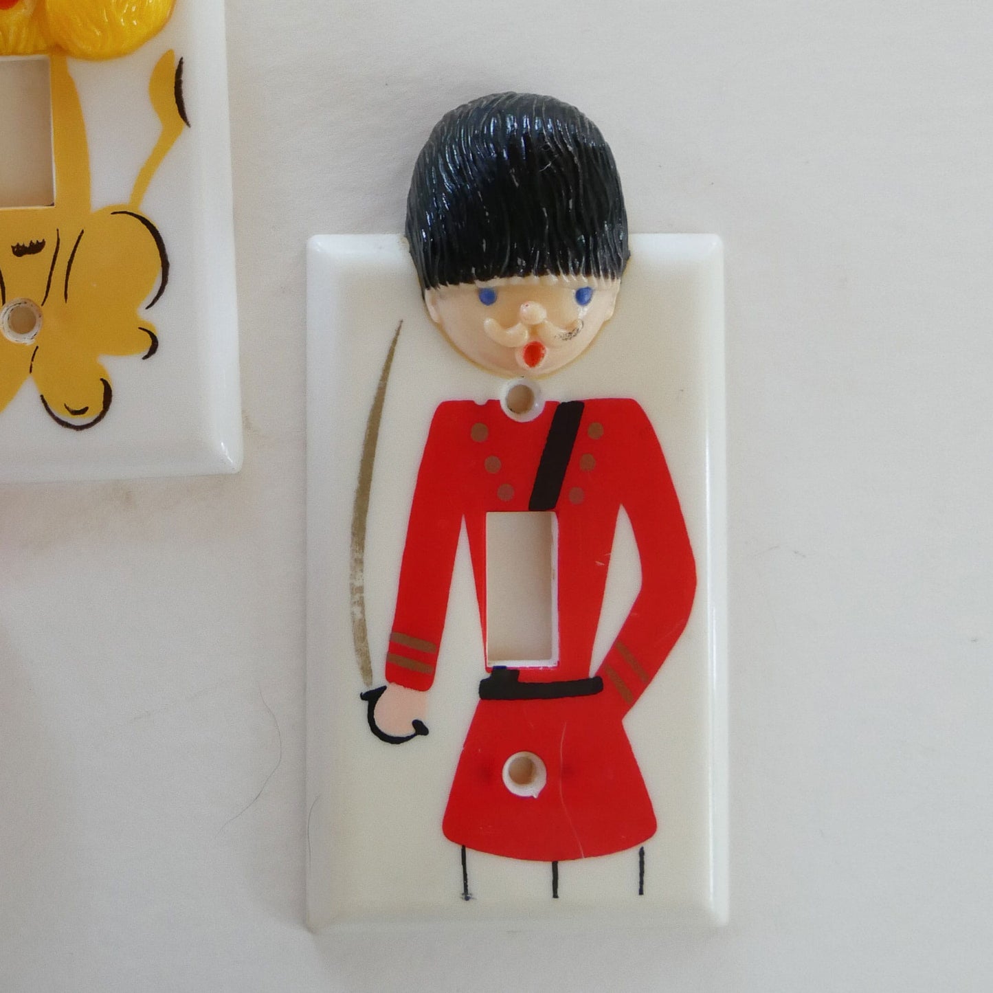 Vintage Children's Light Switch Cover, Lion and Royal Guard, Lion Light Cover, Guard Light Cover, VIntage Character Childrens Light Cover, Vintage Whimsical Light Cover, Nursery Light Cover