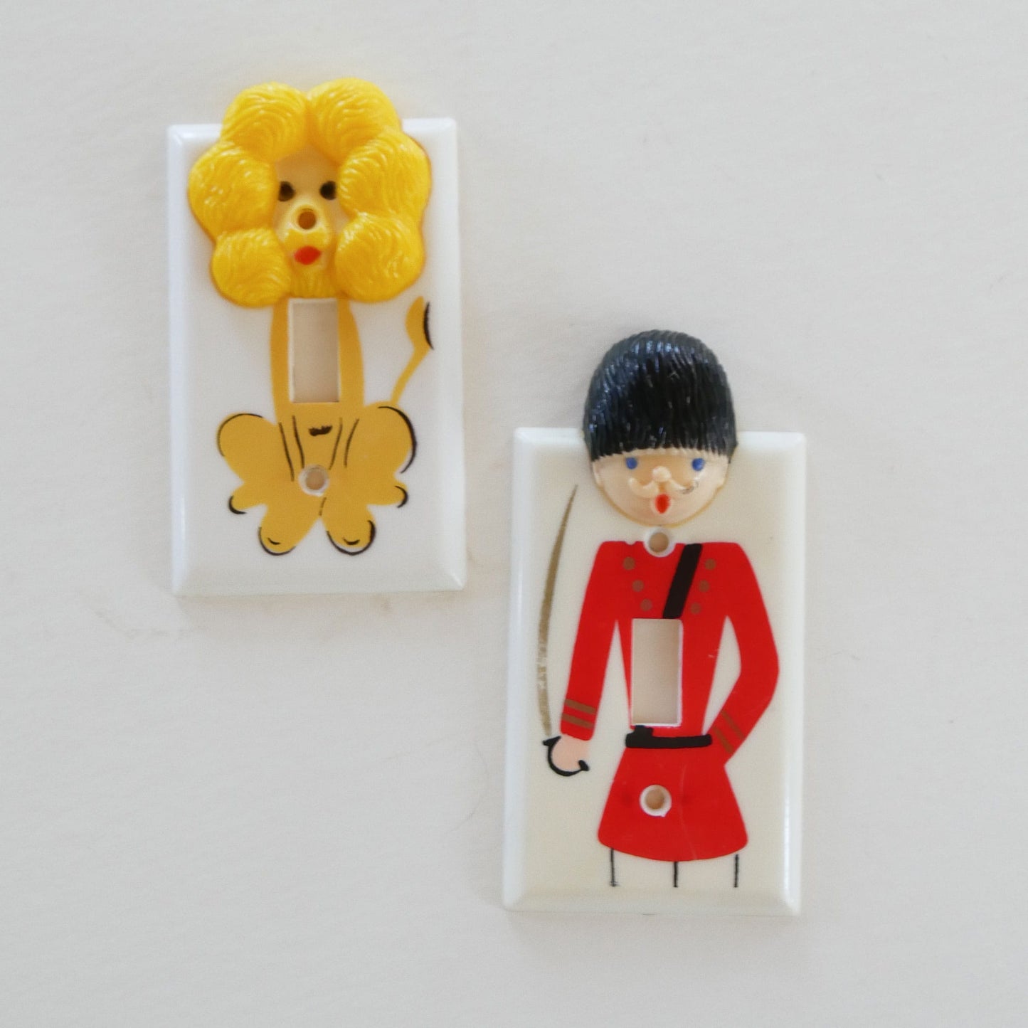 Vintage Children's Light Switch Cover, Lion and Royal Guard, Lion Light Cover, Guard Light Cover, VIntage Character Childrens Light Cover, Vintage Whimsical Light Cover, Nursery Light Cover
