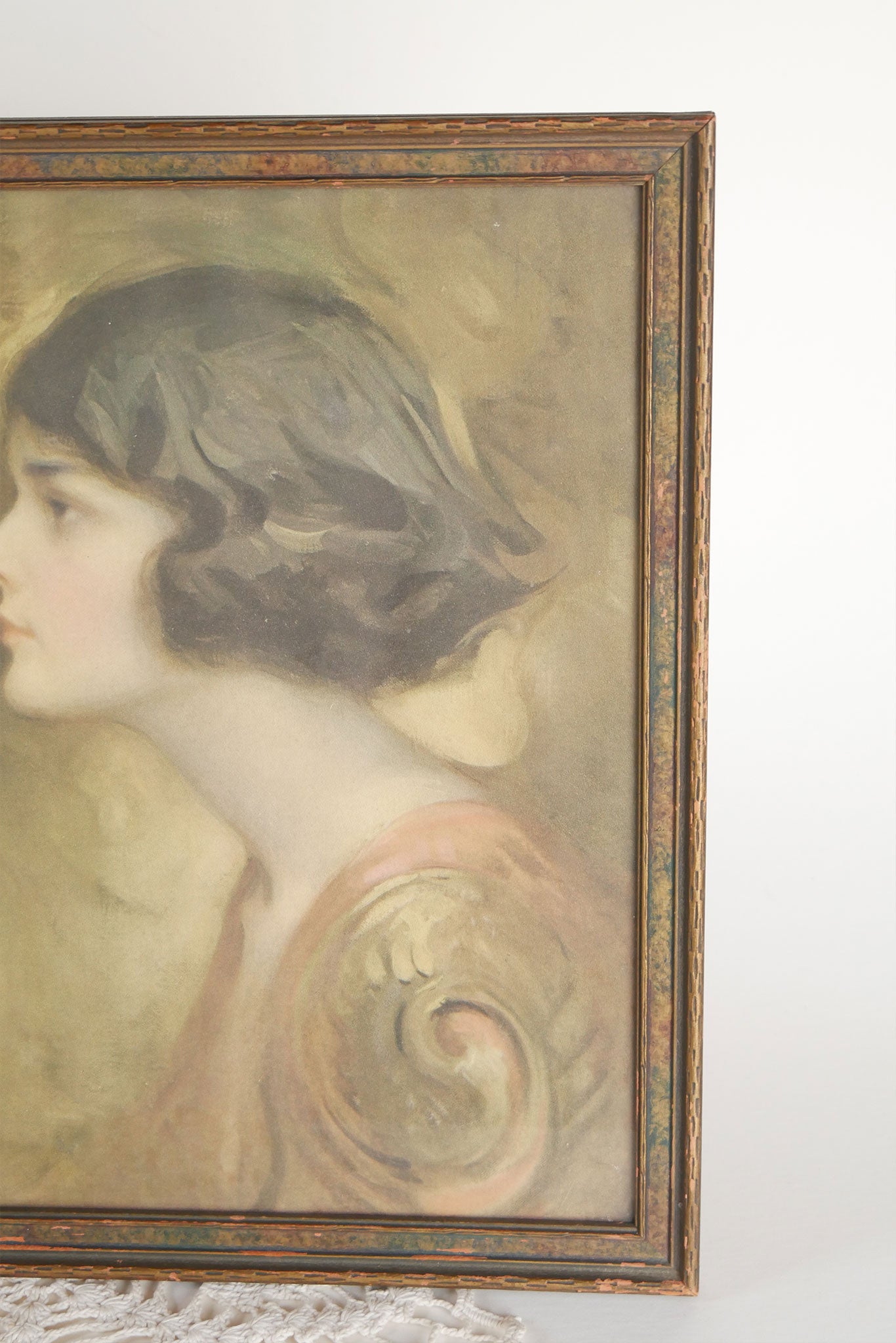 Vintage Charles Bosseron Chambers Portrait of Young Woman Framed Print Vintage Farmhouse Decor Vintage Wall Decor