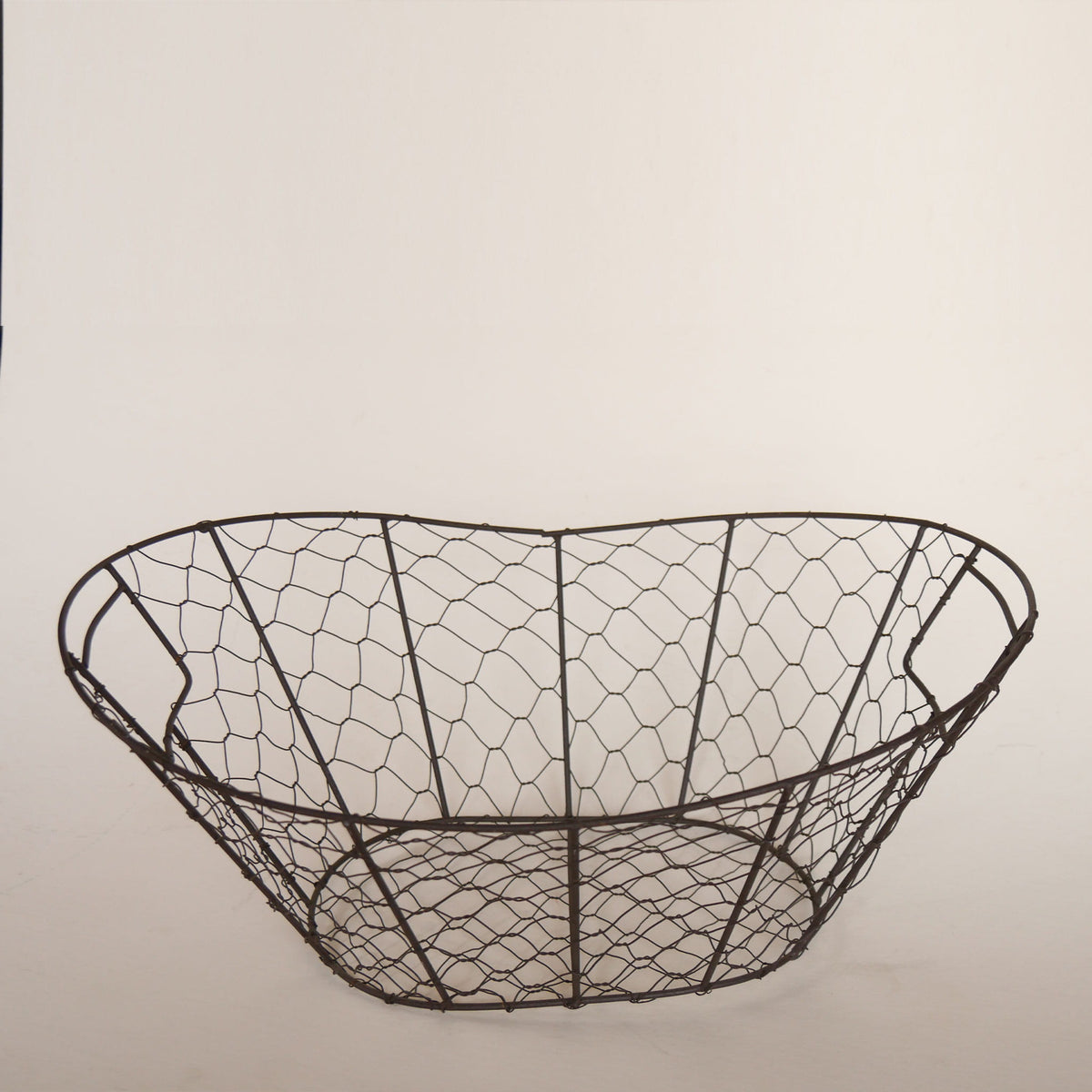 Vintage Wire Basket, Vintage Chicken Wire Basket, Vintage Oval Wire Basket, Vintage Egg Basket