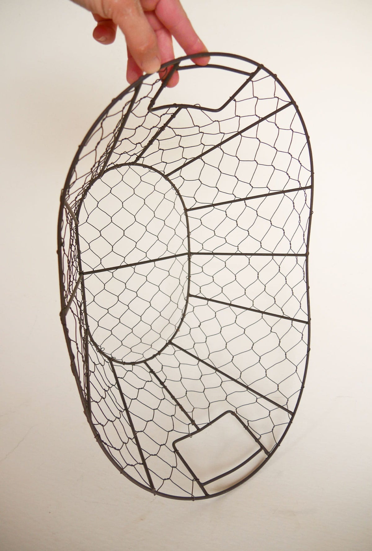 Vintage Wire Basket, Vintage Chicken Wire Basket, Vintage Oval Wire Basket, Vintage Egg Basket