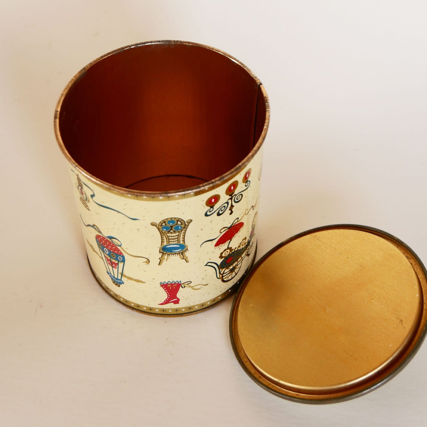 1960s Baret Ware Tin Canister, Vintage Circus Container, Vintage England Tin, Vintage Whimsical Decor, Vintage Whimsical Tin Container