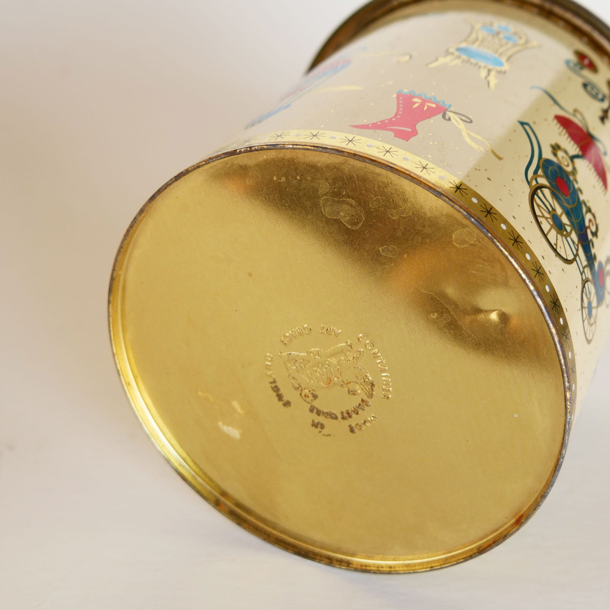 1960s Baret Ware Tin Canister, Vintage Circus Container, Vintage England Tin, Vintage Whimsical Decor, Vintage Whimsical Tin Container