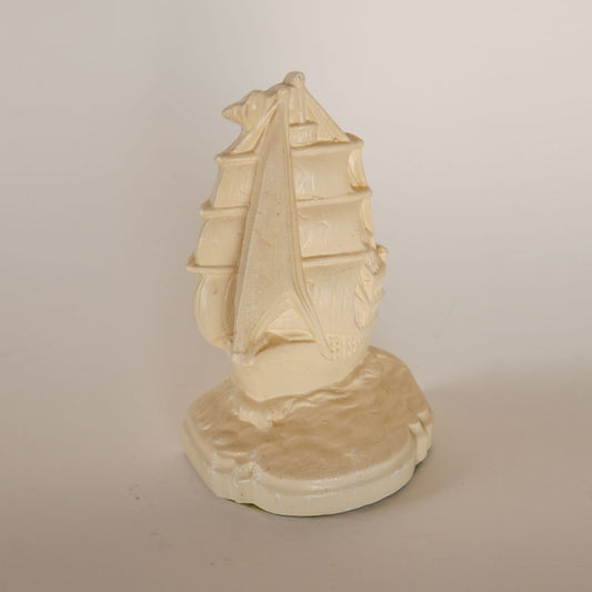 Vintage Plaster Clipper Ship Bookend, Vintage Nautical Library Decor, Vintage Ship Decor, Vintage Ship Bookend, Nautical Bookends, Vintage Clipper Ship Decor