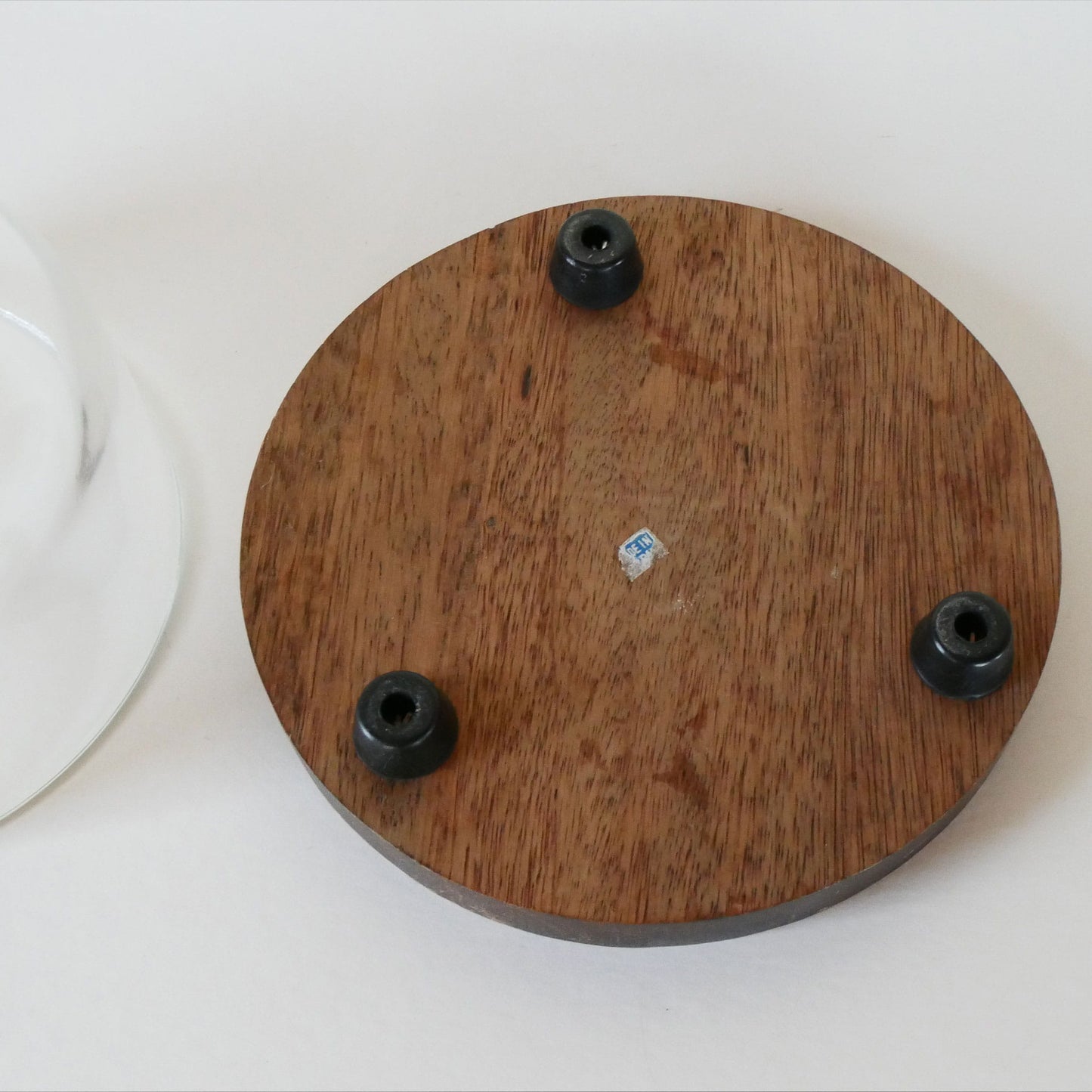 Vintage Wood 6in Cheese Board with Glass Cloche, Small Vintage Cloche, Small Wood Cloche, Wood and Glass Cloche, Vintage Kitchen Decor, Vintage Cottage Kitchen Decor, Vintage COttagecore Kitchen Decor, Vintage Wood Cheeseboard