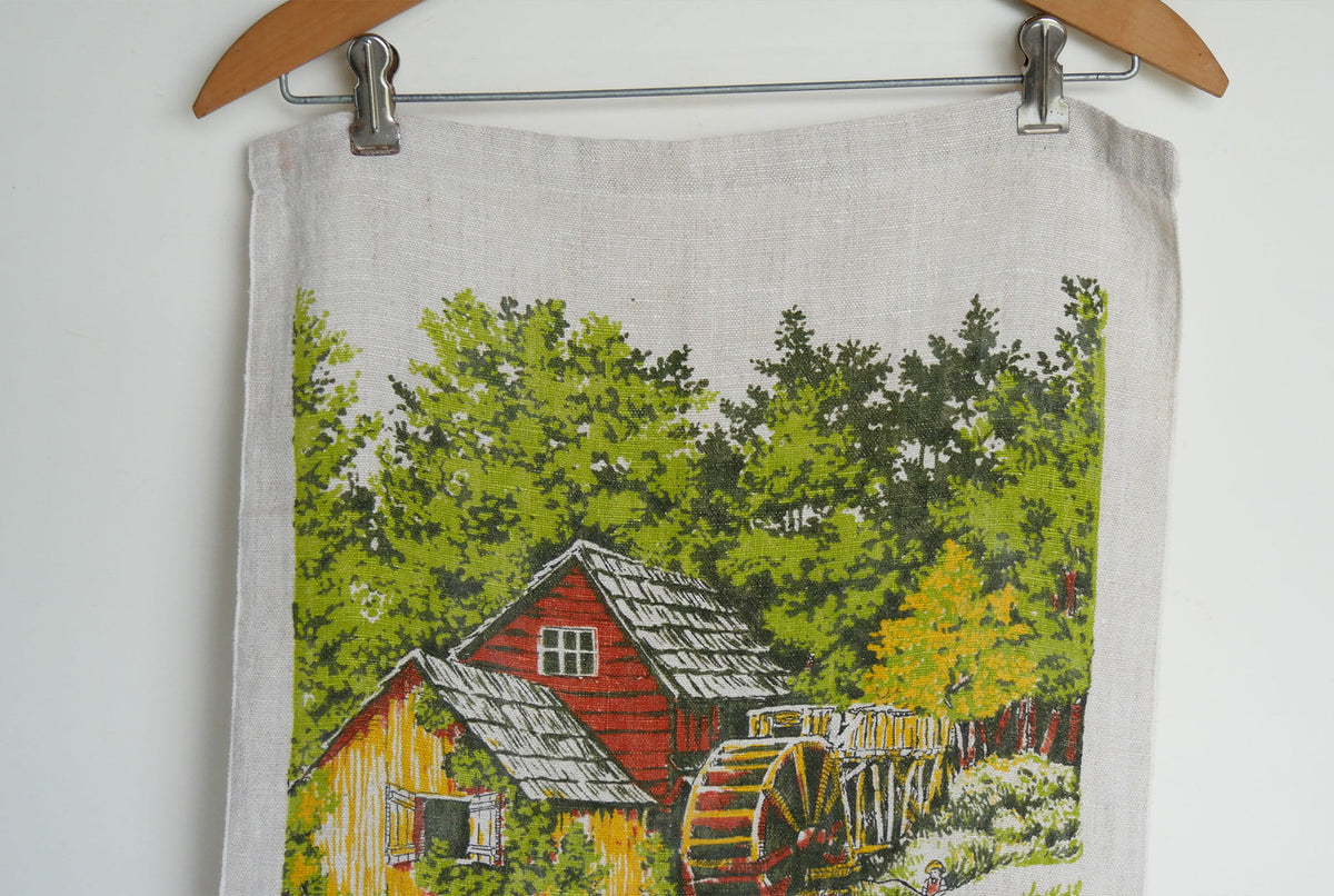 Vintage 1974 Scenic Linen Calendar Tea Towel, Vintage Farmhouse Kitchen, Farmhouse Kitchen Hand Towels, Vintage Calendar, Vintage 1974 Calendar, Vintage 1970s Towel